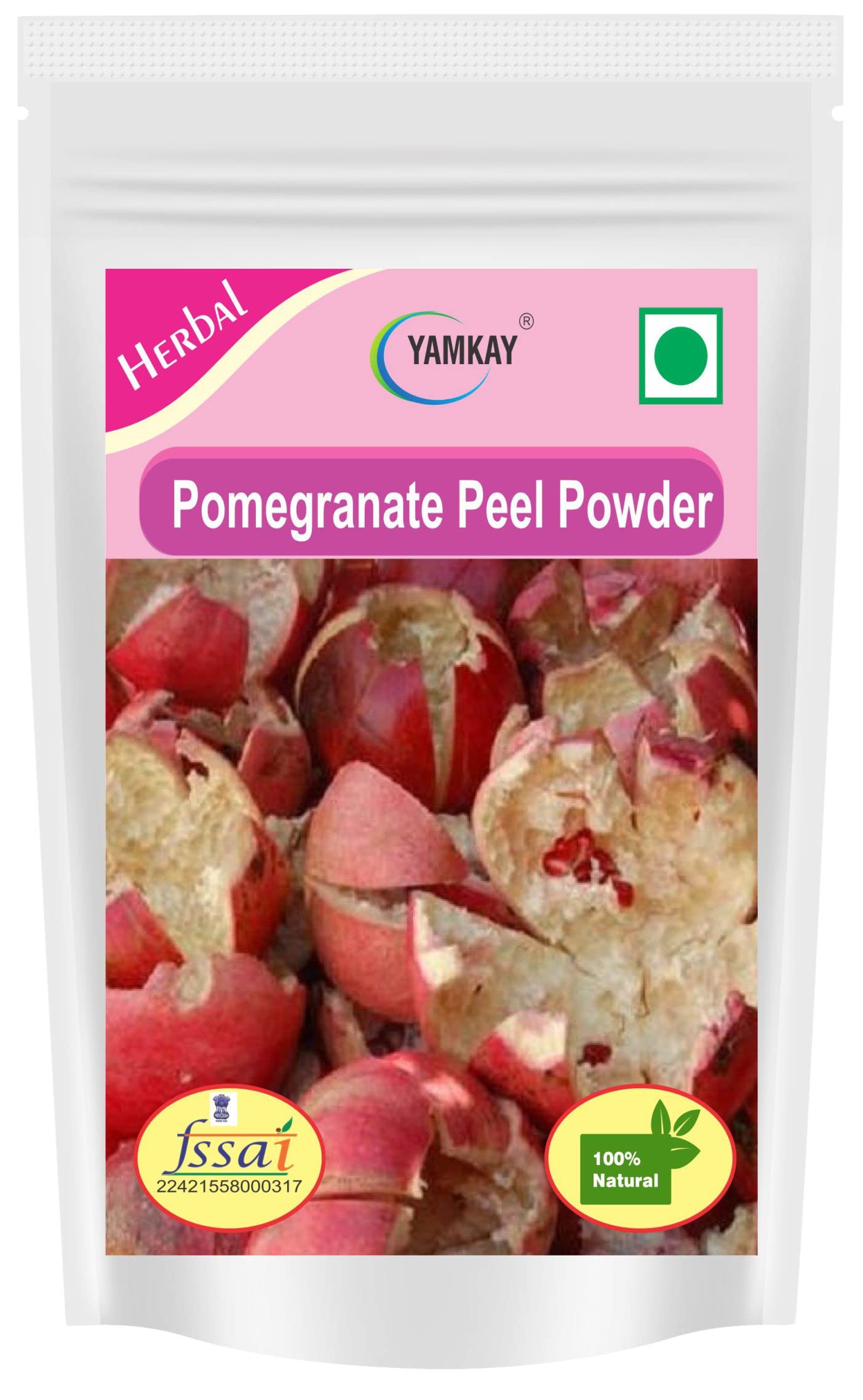 Organic Pomegranate Peel Powder (100g) - Pure Punica Granatum for Skin, Face & Hair Care | Natural Exfoliant, Brightening & Hydrating | DIY Masks, Scrubs & Hair Treatments