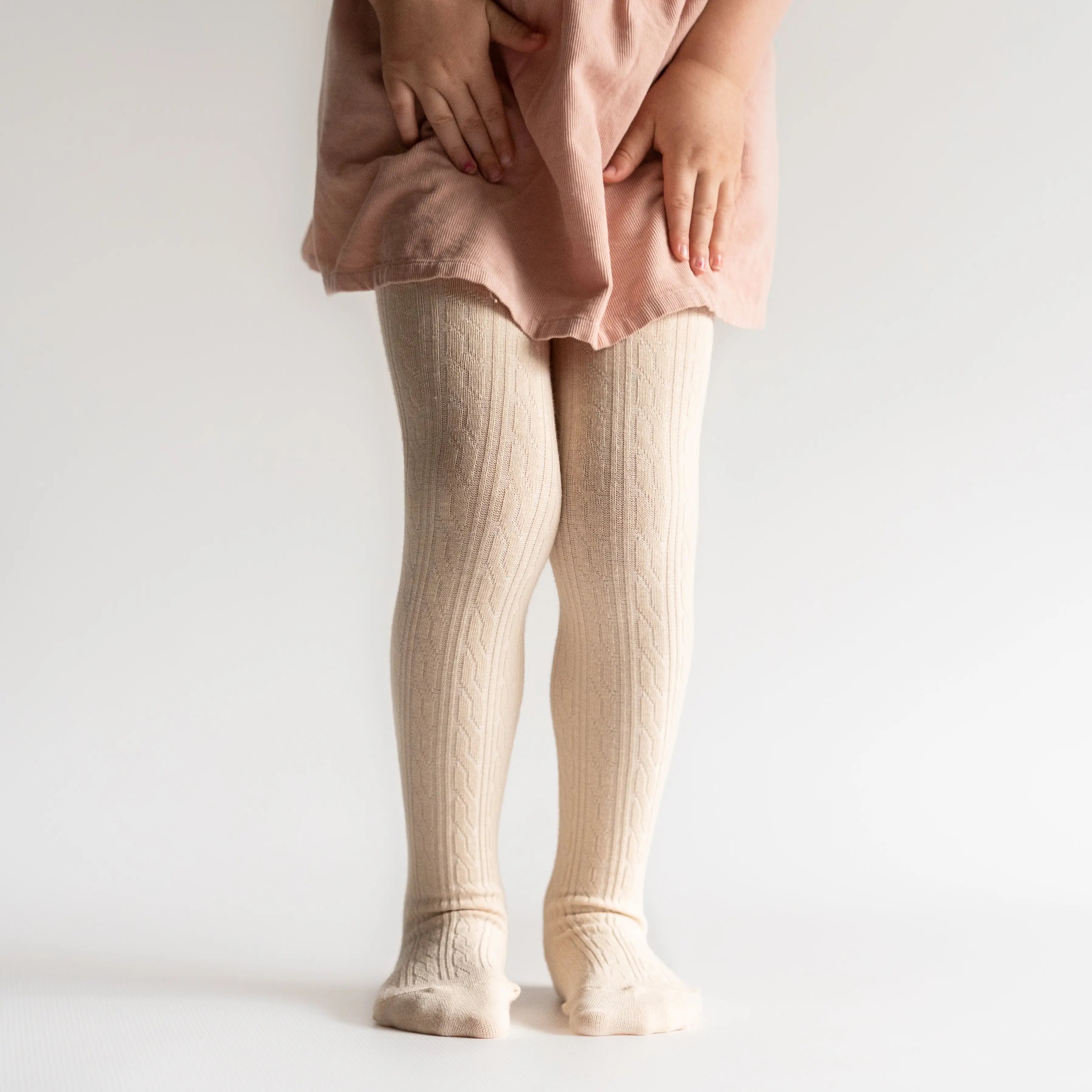 Vanilla Cable Knit Tights for Women - Soft Winter Leg Warmers & Fashionable Layering Essentials | Perfect for Cold Weather, Office Wear & Casual Outfits