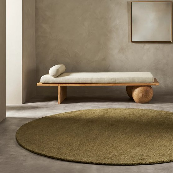 Baya Sandringham Round Floor Rug - Moss Green 250cm Diameter - Perfect for Living Room, Bedroom, or Nursery Decor