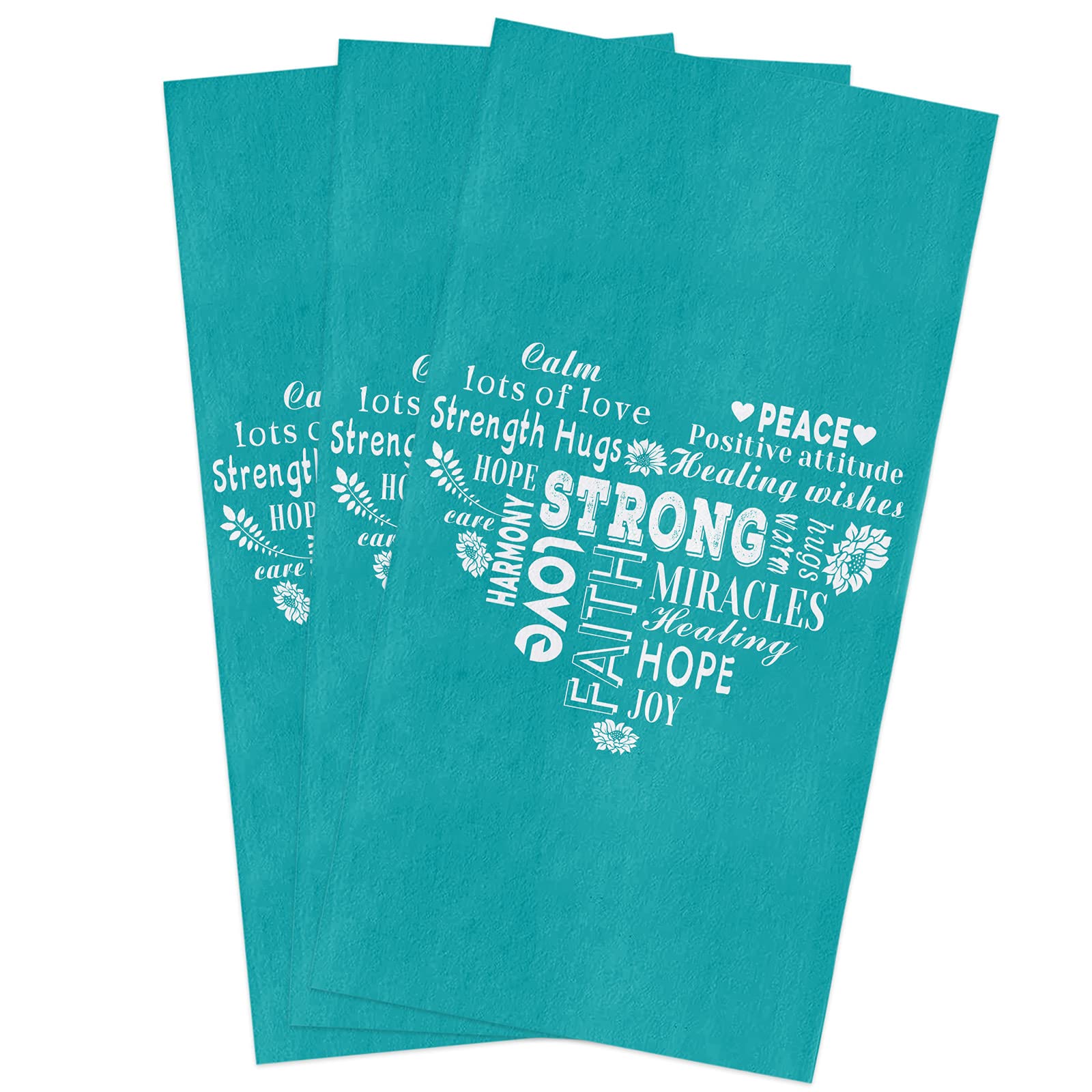 HELLOWINK Teal Microfiber Kitchen Towels with Hanging Loop - Super Absorbent & Machine Washable Dish Towels & Hand Towels for Home, Kitchen, Bars (18x28 Inches) - Perfect for Drying Dishes, Cleaning Countertops & Everyday Kitchen Use