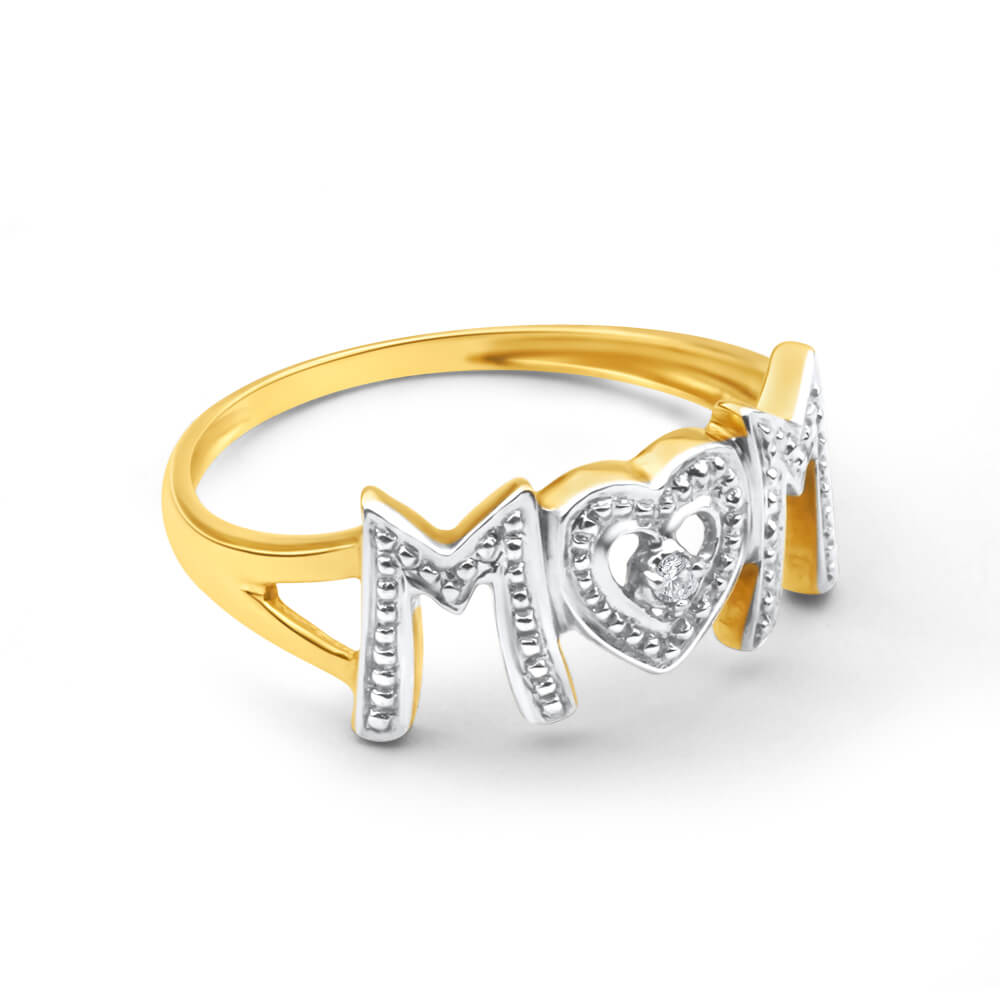 9ct Yellow Gold Diamond Ring for Women - Elegant & Timeless Jewelry Gift for Engagement, Anniversary, or Special Occasions