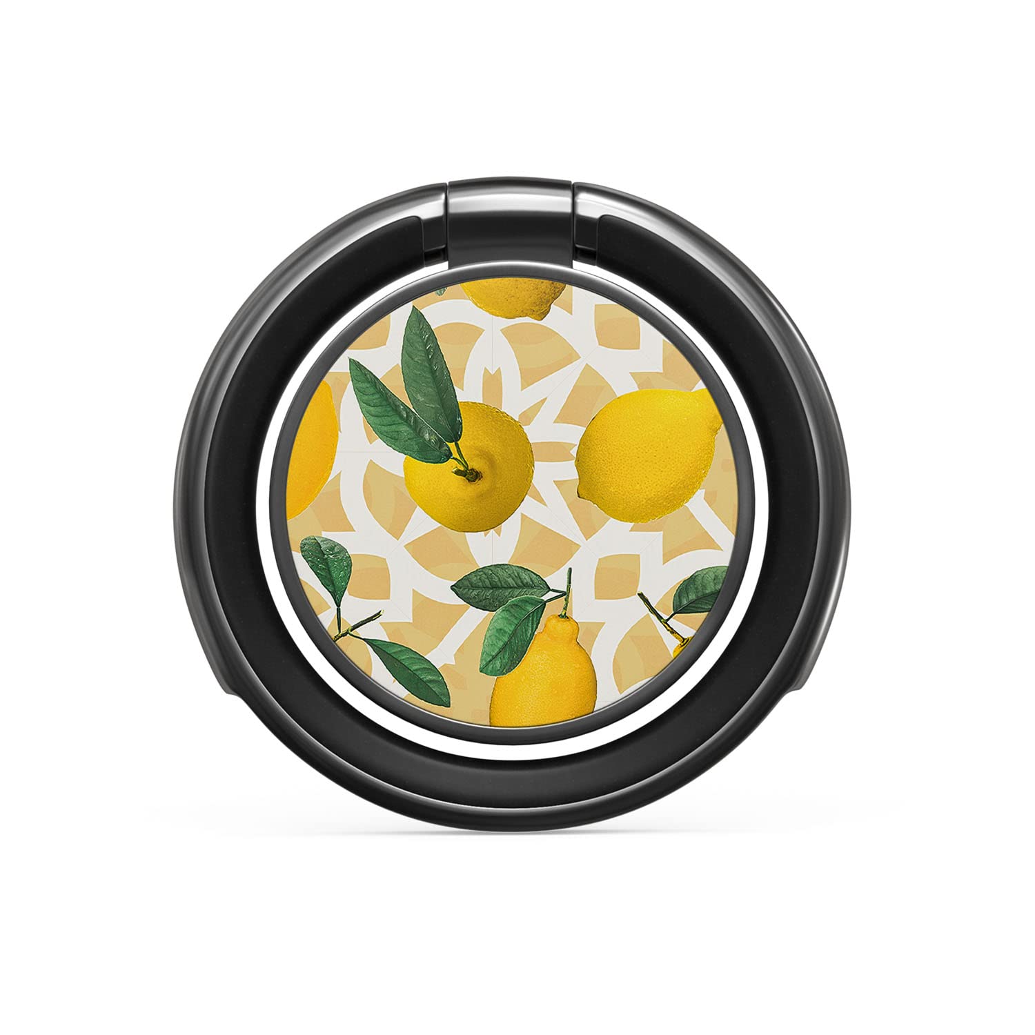 BURGA 360度旋转金属手机指环支架 柠檬图案 通用iPhone iPad三星华为谷歌Pixel 时尚便携 适用于自拍观影办公