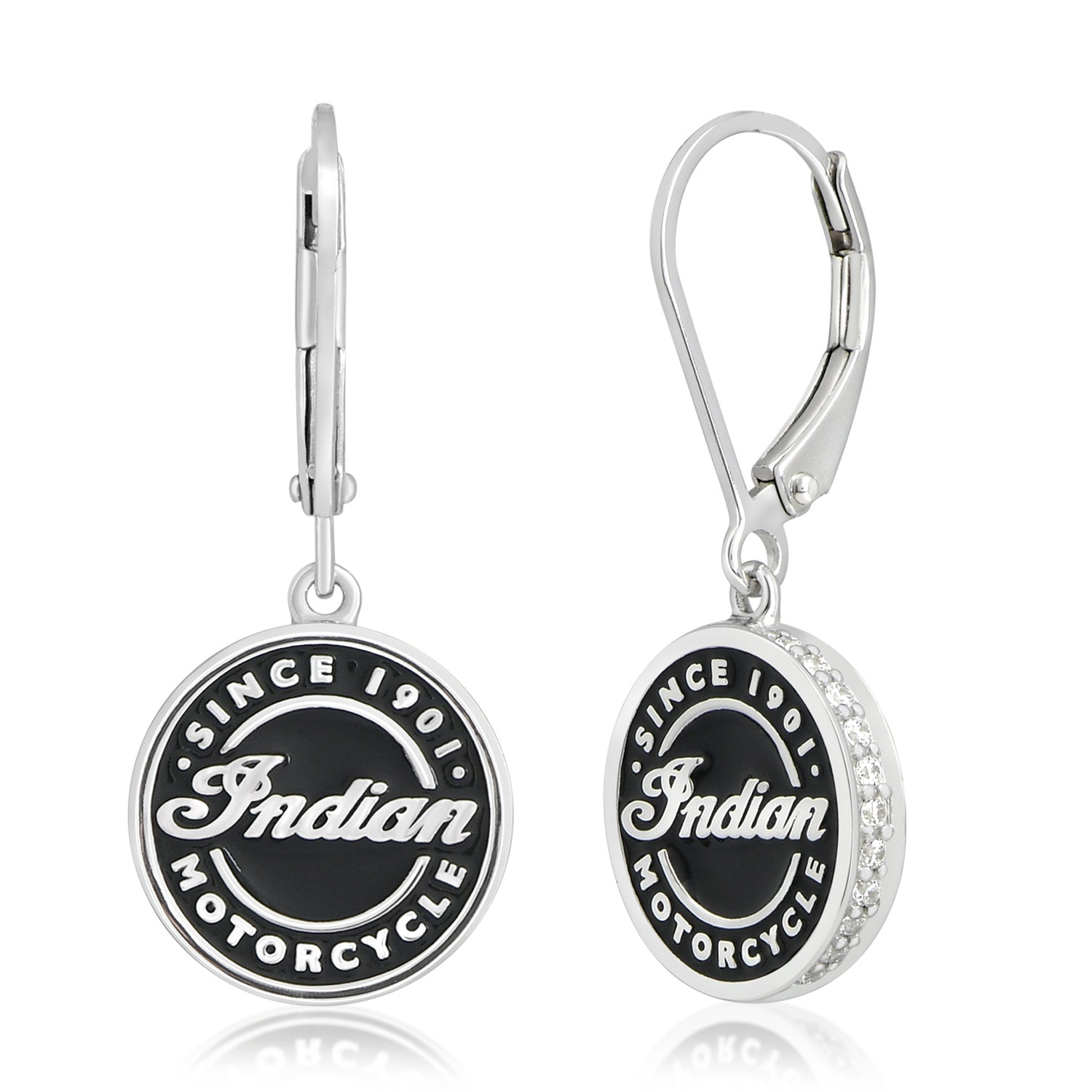 Roundel Script & Bling Drop Earrings - Elegant Dangle Earrings for Women, Fashion Jewelry Gift for Her - Perfect for Parties, Weddings & Special Occasions