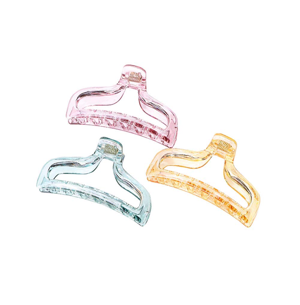 3Pcs Acrylic Hair Clips - Non-Slip Hollow Hair Claw Clips for Fine, Thin & Thick Hair - Vintage Hair Barrettes & Sectioning Styling Accessories | Perfect for Everyday Use, Work, School & Special Occasions