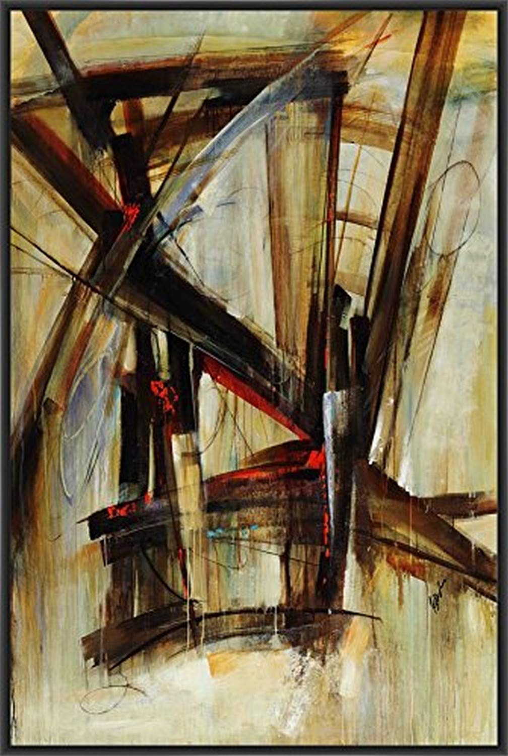 9-14465 Beams Black Canvas Wall Art - Modern Home Decor for Living Room, Bedroom & Office