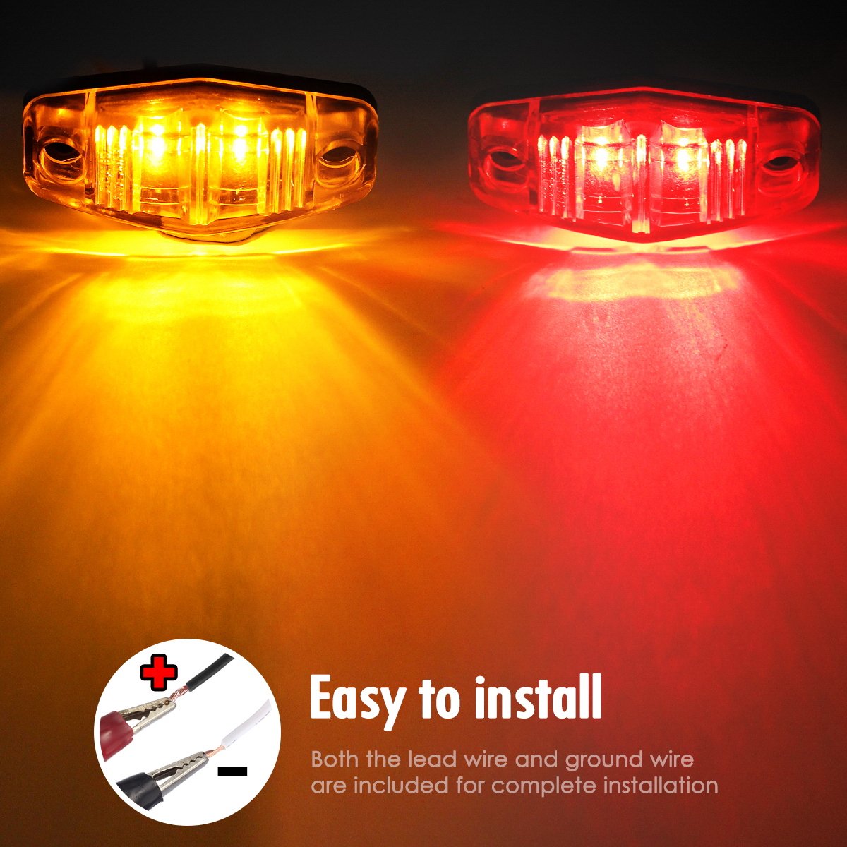 Partsam 12V Waterproof LED Trailer Lights - 2Pcs 6 Inch Oval Tail Lights with Stop/Turn/Brake Function + 8x Mini Oval LED Marker Lights for Utility Boats, RVs, Campers & Cargo Trailers | Durable Lighting Solution for Night Driving & Safety