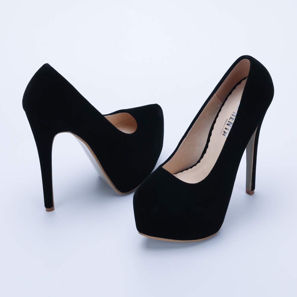 OCHENTA Women's Hidden Platform Stiletto High Heels - Slip On Pumps for Women | Comfortable Dress Shoes for Party, Wedding & Evening Events