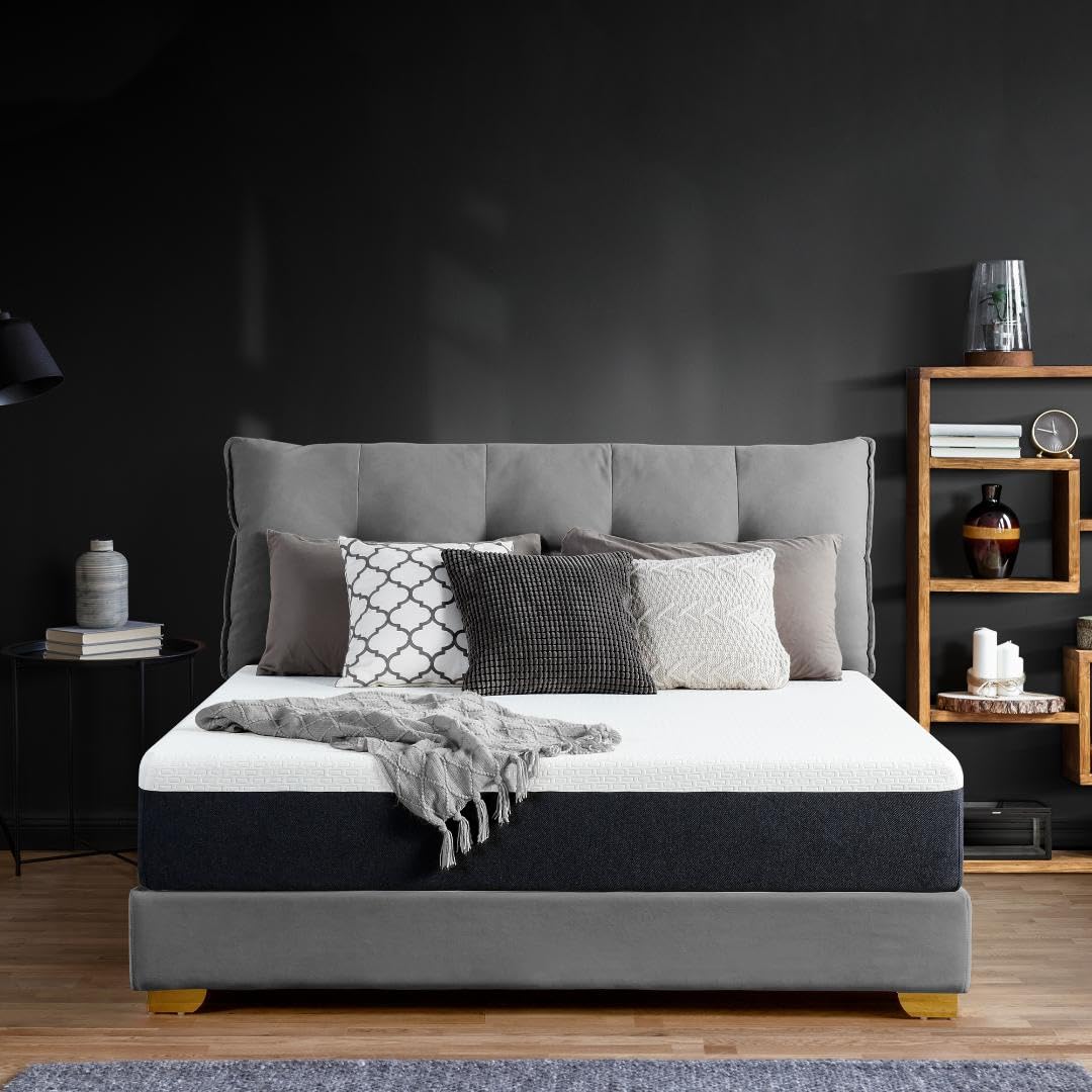 Olee Sleep 10 Inch Full Size Gel Memory Foam Mattress - Medium Firm, CertiPUR-US Certified for Pressure Relief & Comfort | Cooling Gel Infused, Bed-in-a-Box Design | Perfect for Guest Rooms, Dorms & Small Apartments