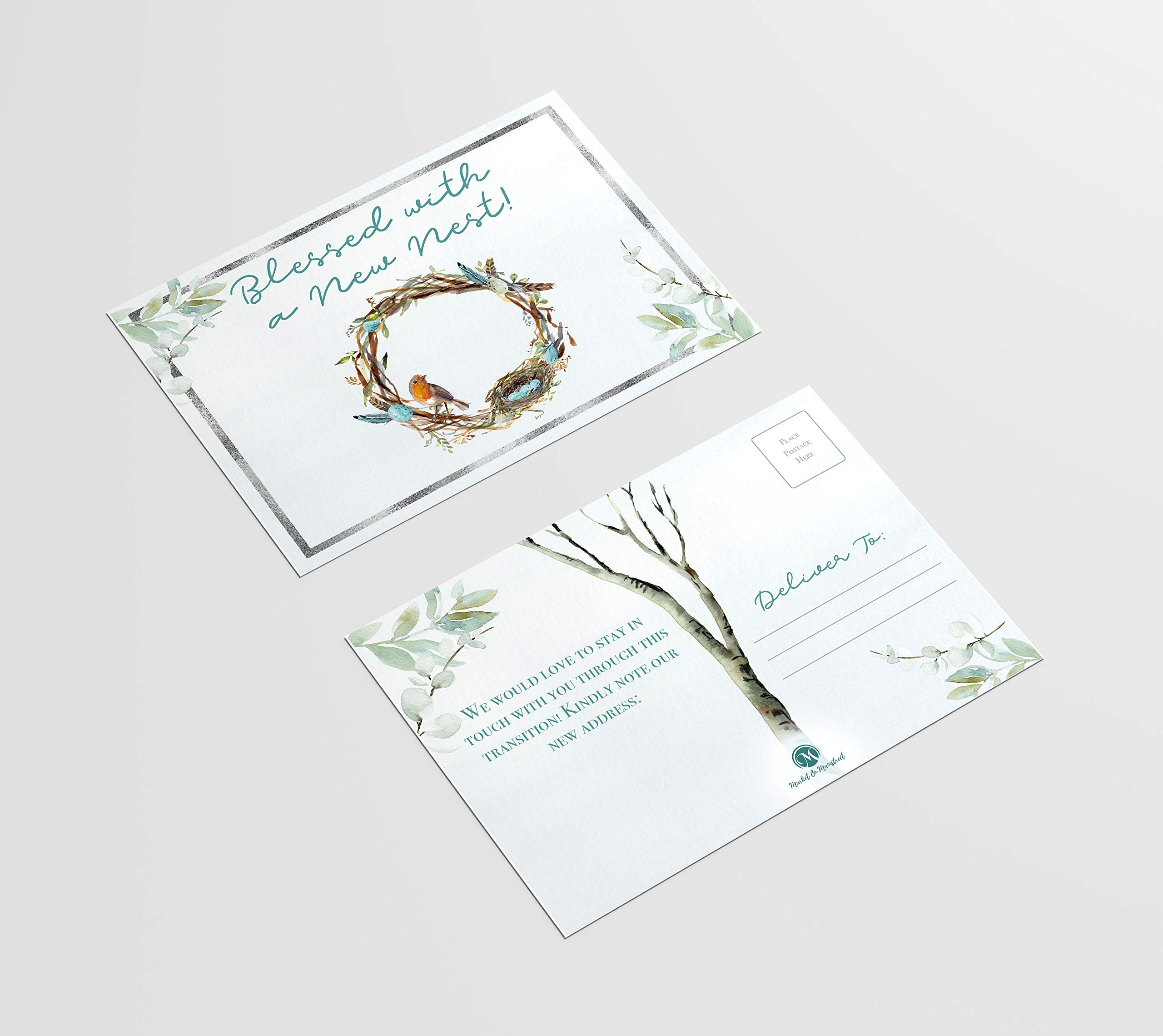 50 Fill-in-the-Blank Moving Announcement Postcards - Change of Address Cards for New Home, Housewarming Gifts & We've Moved Notifications - Perfect for New Nest Celebrations & Mailing to Friends/Family
