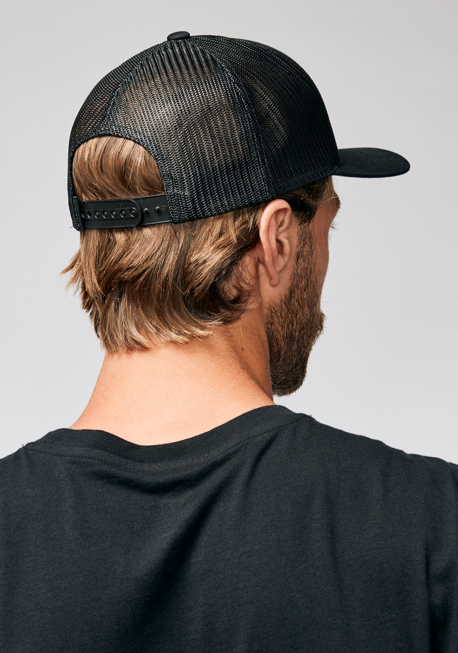 Iconed Trucker Hat - Black & Black | Adjustable Snapback Cap for Men & Women | Perfect for Outdoor Activities, Sports & Casual Wear