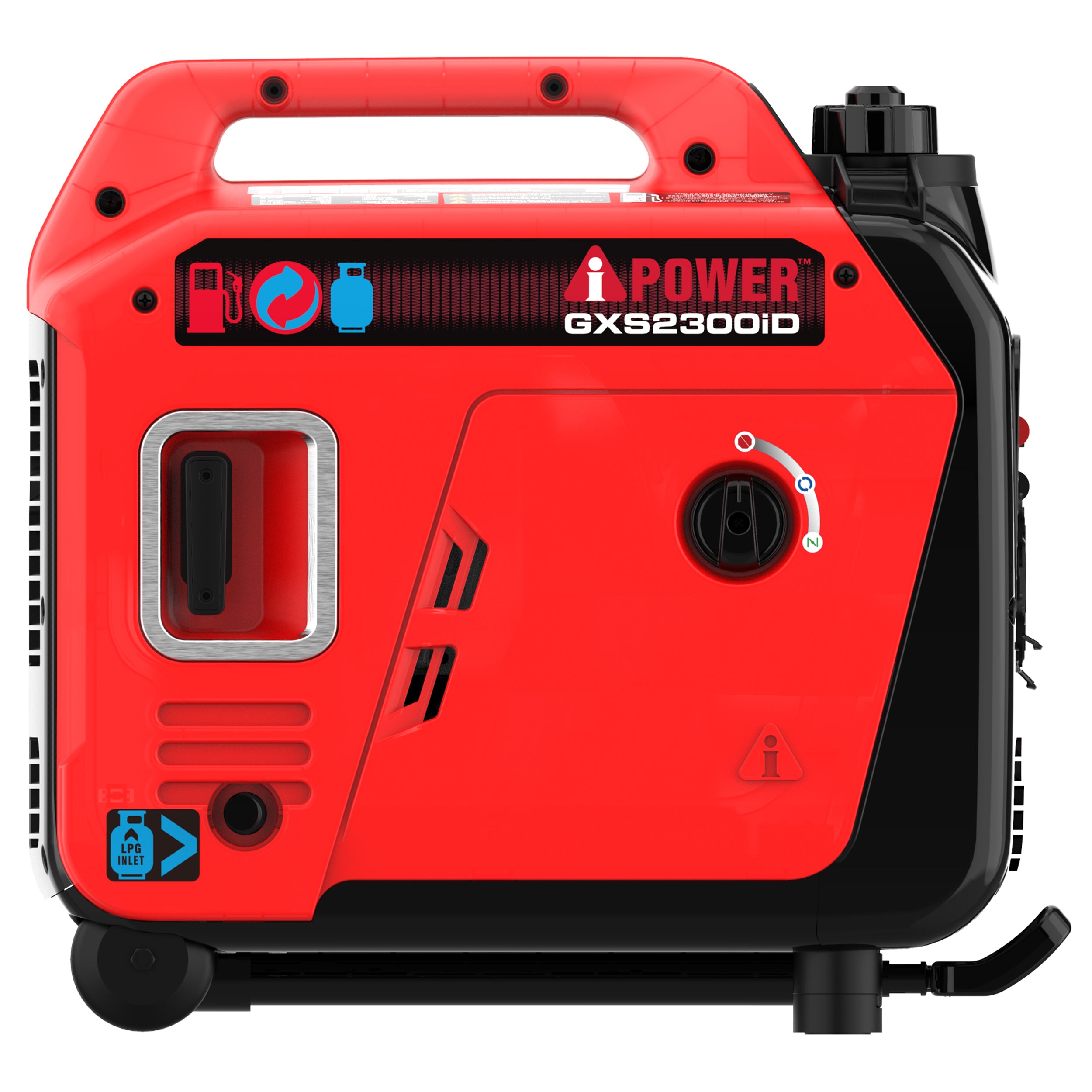 iPower GXS2300iD 1800W/2300W Dual Fuel Portable Inverter Generator - Gas & Propane Powered, Low THD, CO Alert - Perfect for Camping, RV Trips & Emergency Power Backup