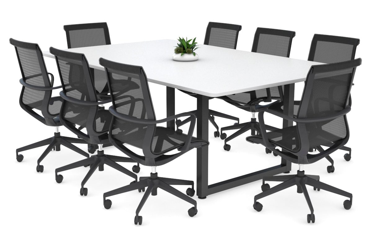 Modern Quadro Loop Legs Boardroom Table - 1800L x 1100W with Rounded Corners | Stylish Conference Table for Office Meetings & Corporate Events