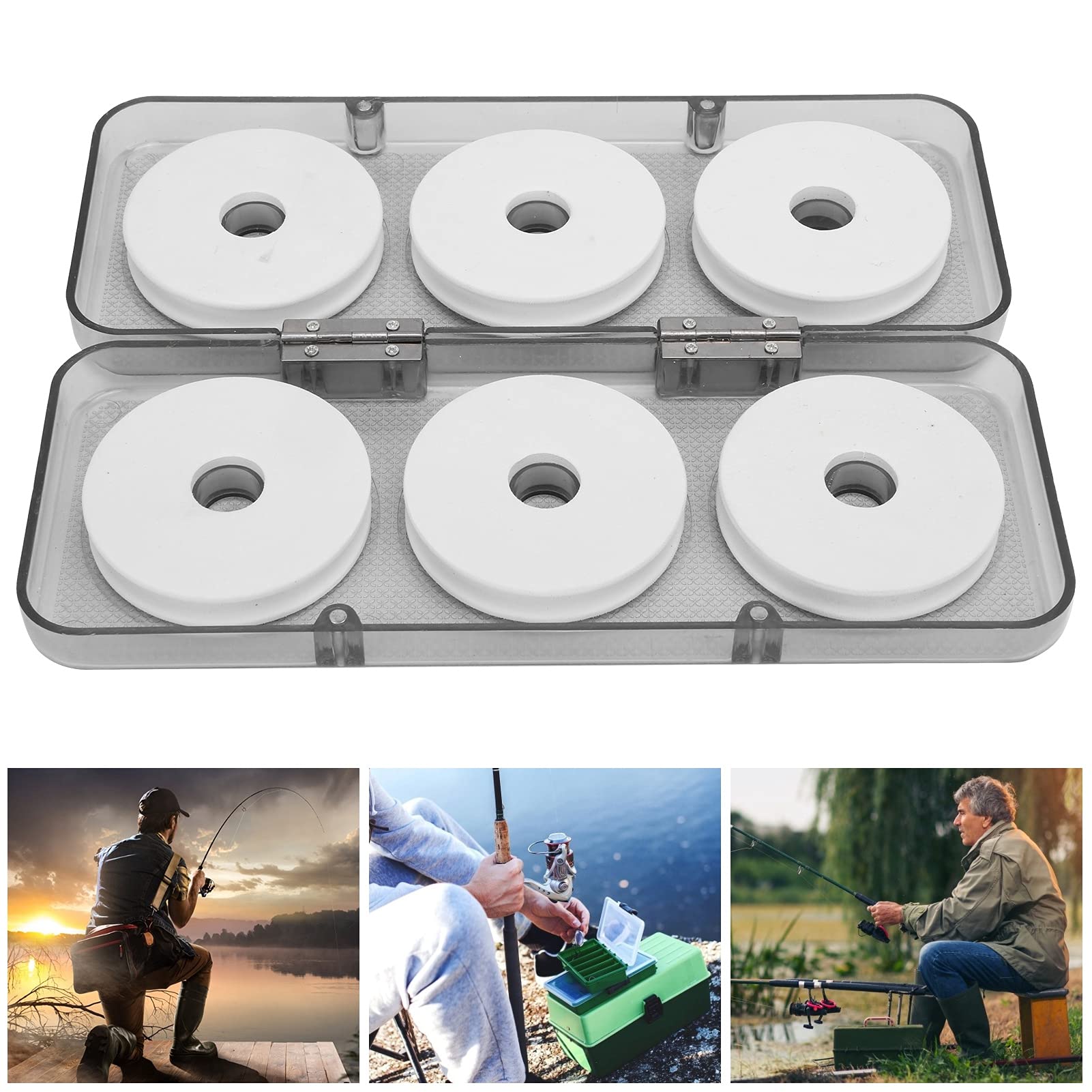 VGEBY 6-Piece Fishing Line Spool Organizer - Plastic Foam Storage for Lures, Rigs & Fly Fishing Gear - Compact Tackle Box Accessories for Anglers (Perfect for Boat, Shore & Ice Fishing Trips)