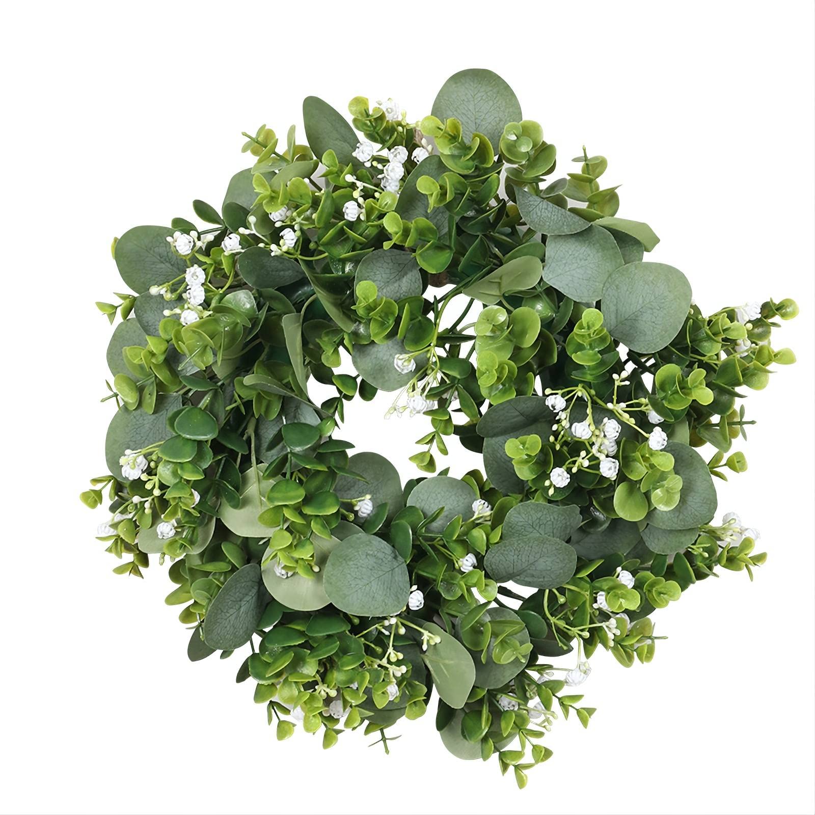 Artificial Eucalyptus Wreath for Front Door - Summer Wall Hanging Decor, Round Frame Garland for Home, Wedding & Party DIY - Perfect for Seasonal Home Decor, Front Porch Accents, and Indoor Wall Arrangements