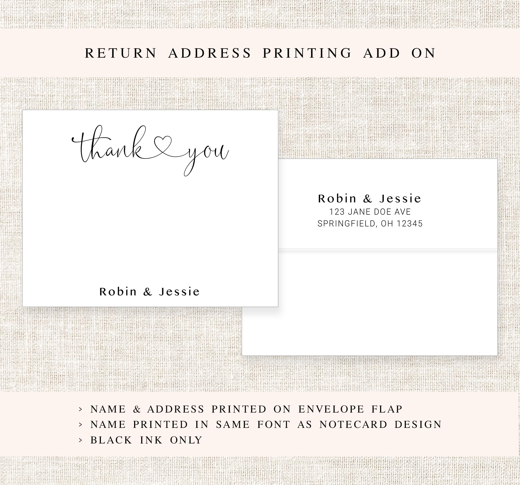 Personalized Couple Thank You Cards - Custom Stationery Gift Set with Envelopes - Perfect for Weddings, Anniversaries & Appreciation Gifts