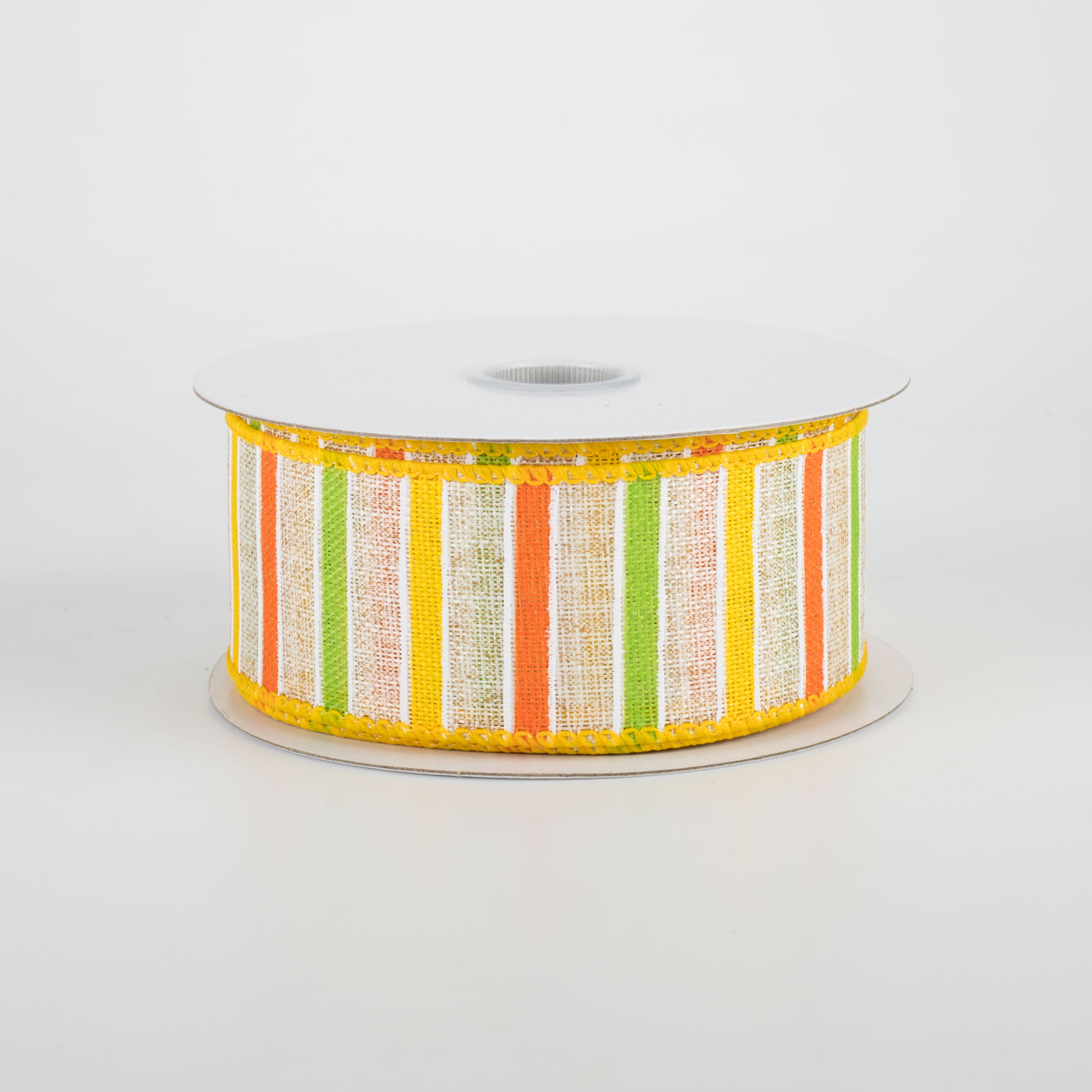 1.5 Inch Bali Stripes Ribbon - Yellow, Lime, Orange, Natural (10 Yards) for Gift Wrapping, DIY Crafts, Scrapbooking & Party Decorations