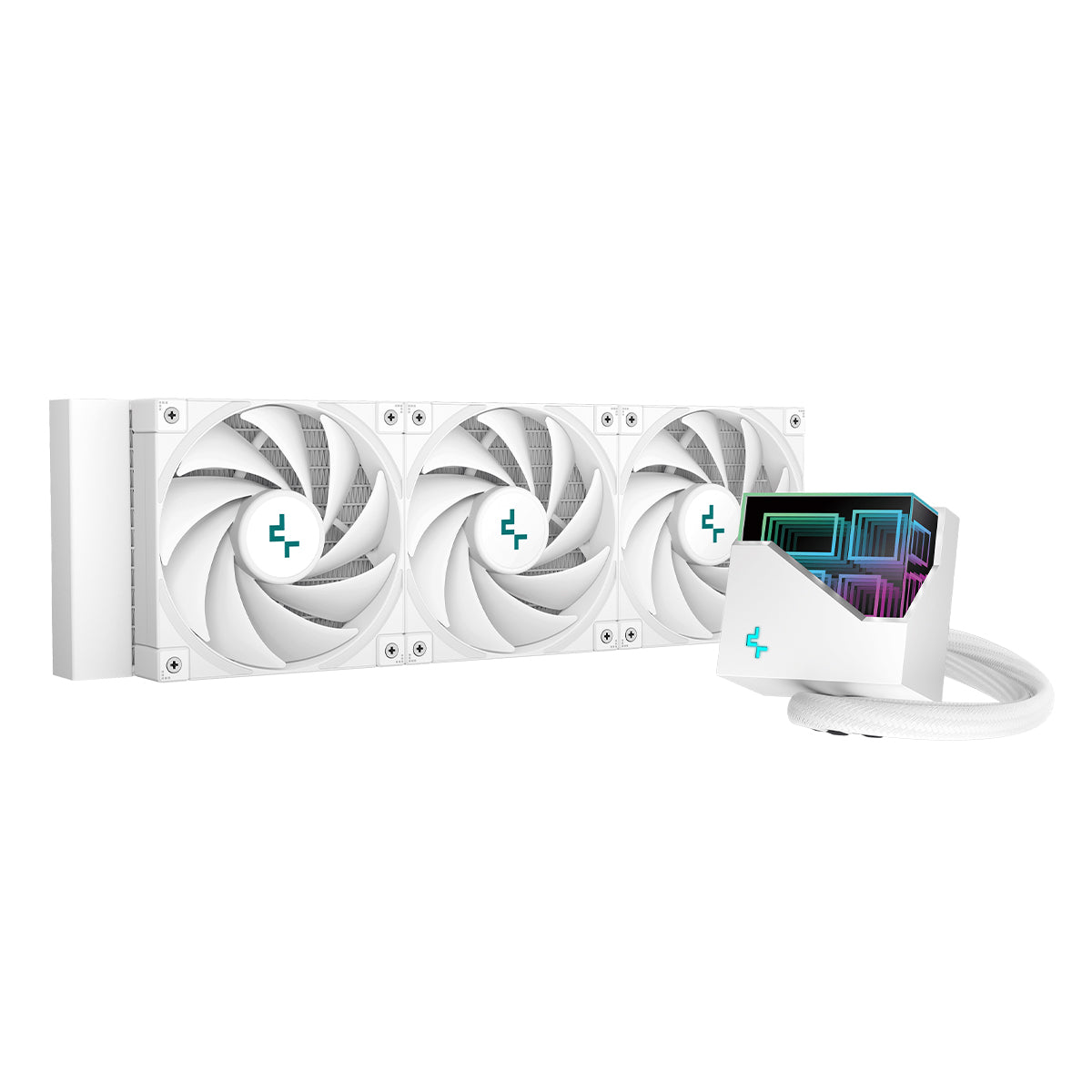 Deepcool LT720 Infinity Mirror 360mm AIO Liquid CPU Cooler - White RGB Water Cooling System for Gaming PC, Workstation & Overclocking - Perfect for High-Performance Computers & Custom Builds