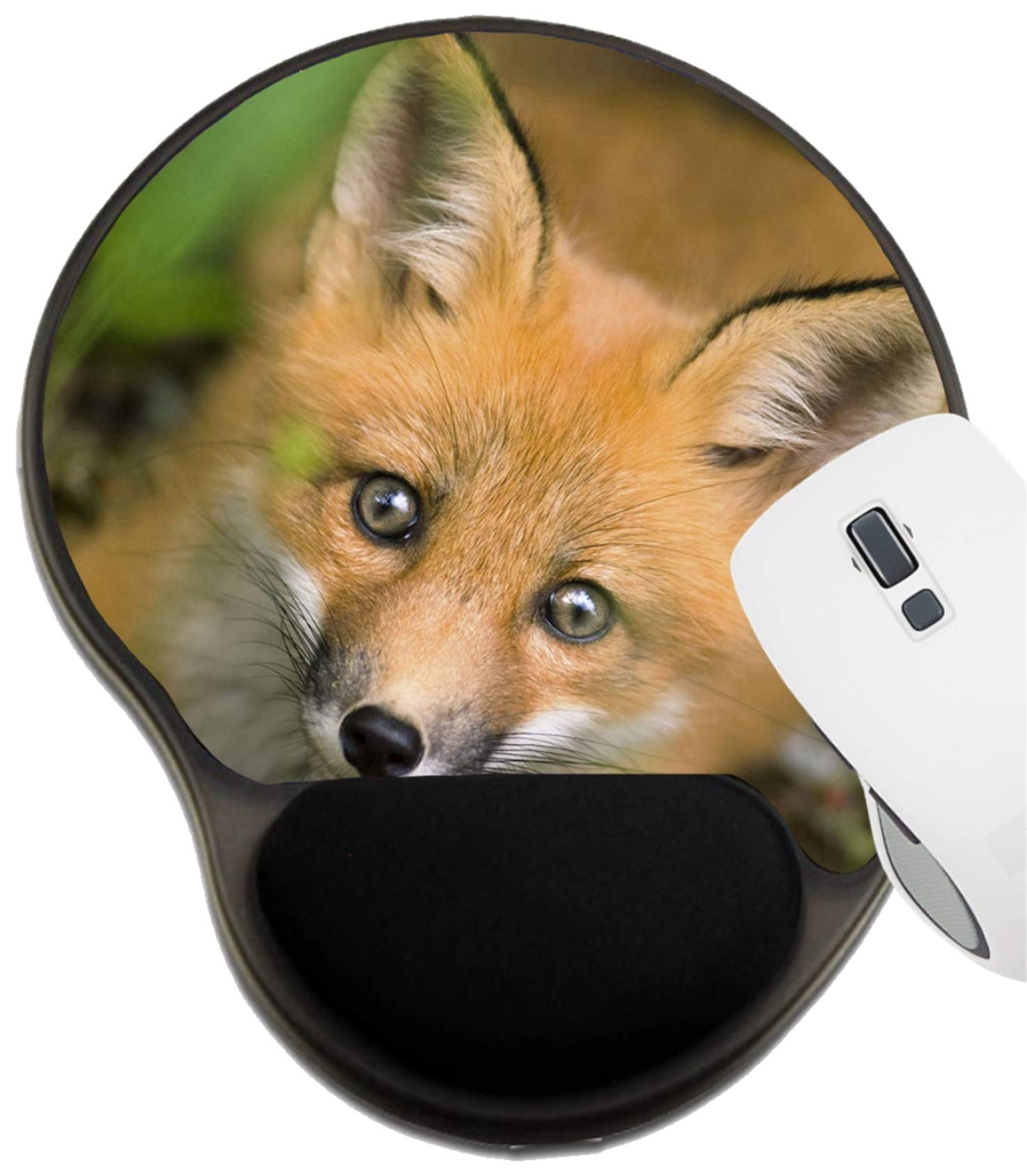 Ergonomic Mouse Pad with Wrist Rest - MSD Gaming Mouse Mat Featuring Stunning Wild Red Fox Image from Jacques Cartier National Park, Quebec (Image ID 5132648) - Perfect for Office Work, Gaming & Computer Use
