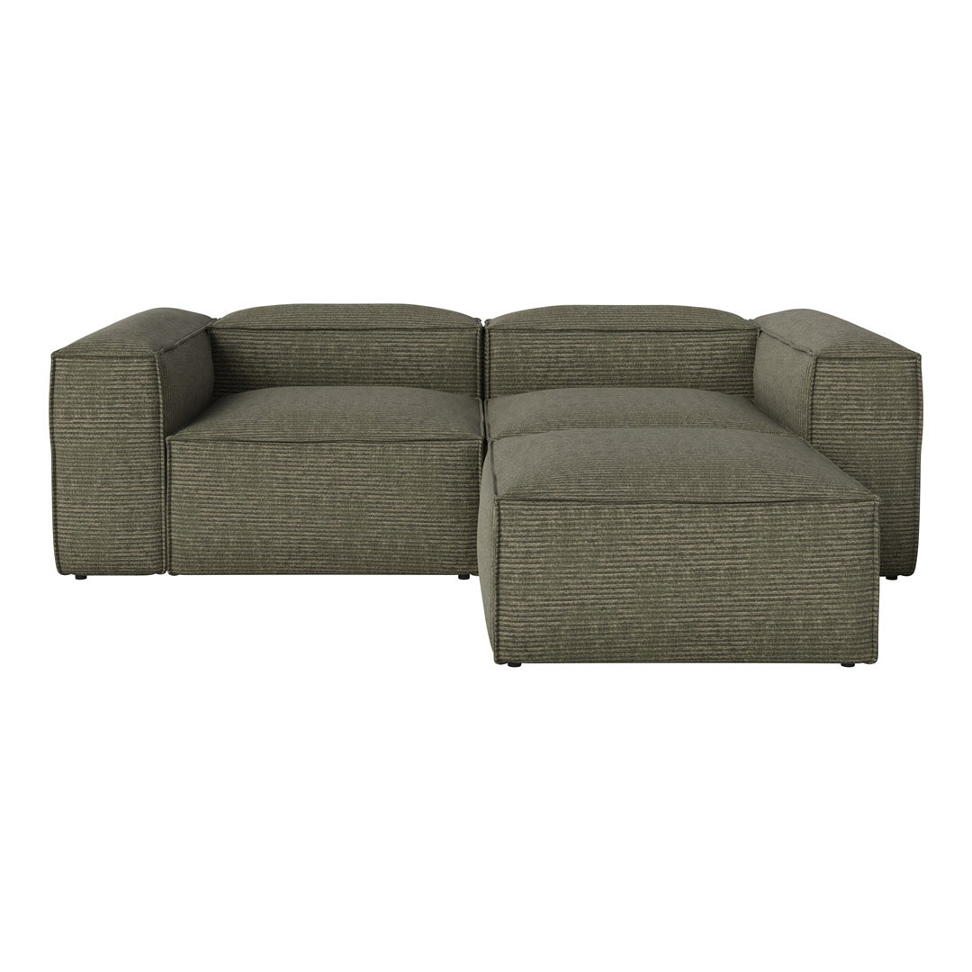 Cosima 2-Seater Small Sofa with Pouf - Compact Loveseat for Small Spaces, Apartments & Cozy Living Rooms