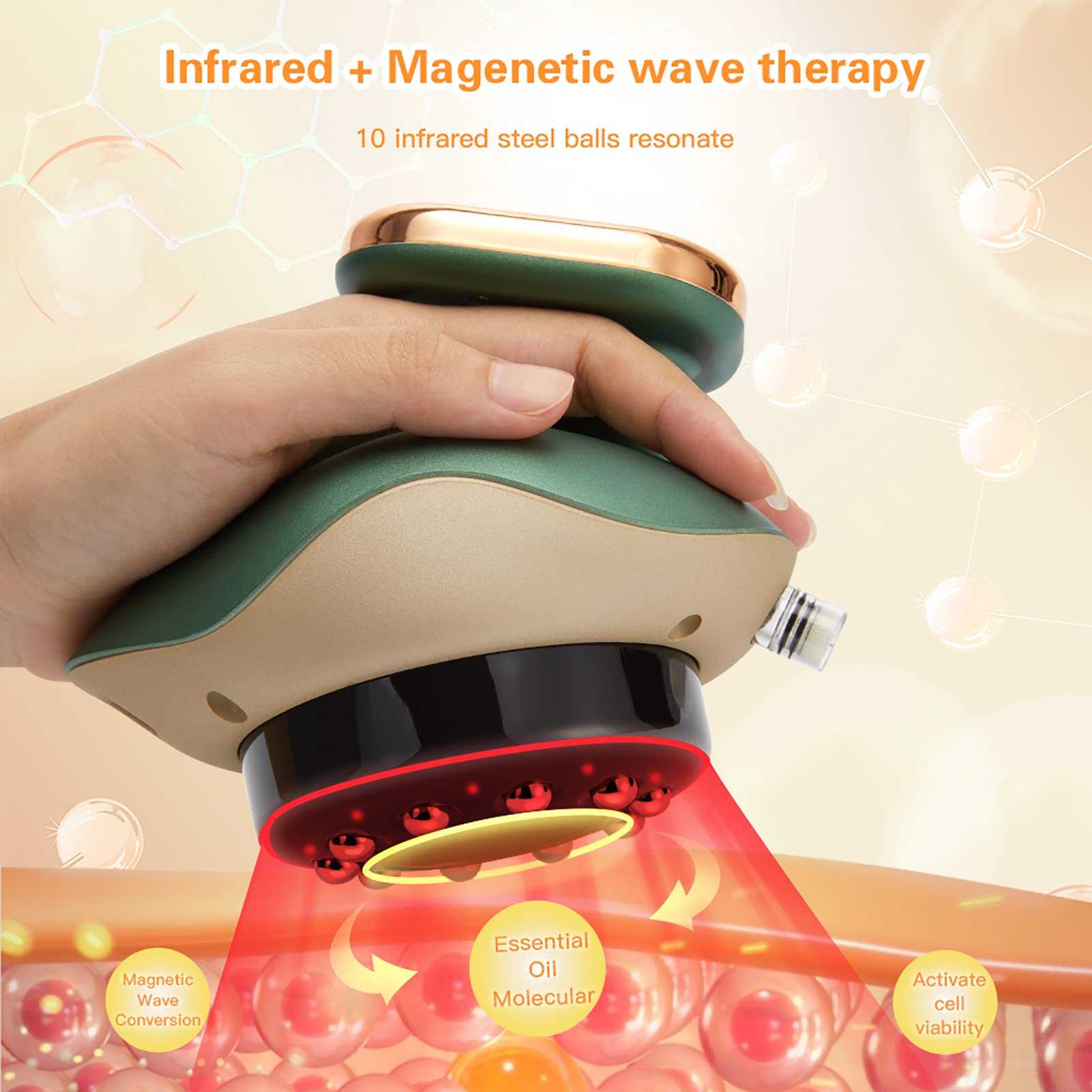 Electric Scraping Massager & Cupping Therapy Machine - Vacuum Suction for Pain Relief, Detox & Blood Circulation - Portable Physiotherapy Device for Home/Office Use - Perfect for Muscle Relaxation, Stress Relief & Meridian Massage