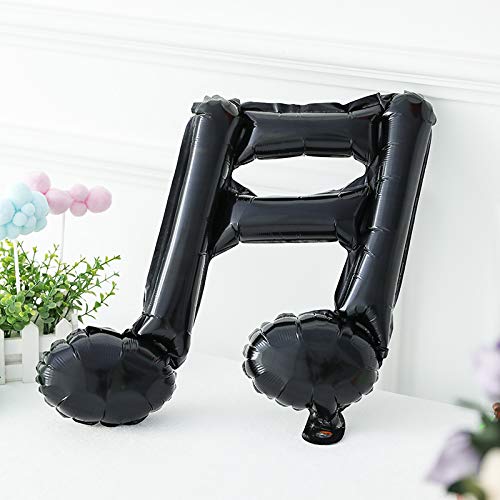 10Pcs Black Music Note Foil Balloons - Music Theme Party Decorations for Birthday, Rock Star, Rock & Roll Events - Baby Shower Decorations for Boys & Girls - Perfect for Concerts, DJ Parties & Music Lover Celebrations