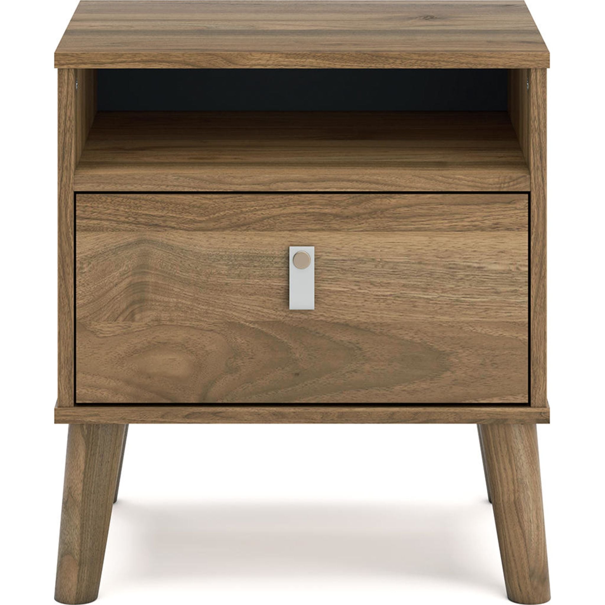Aprilyn Nightstand with Honey Finish - Modern Bedside Table for Bedroom, Living Room, or Office - Perfect for Storage and Decor