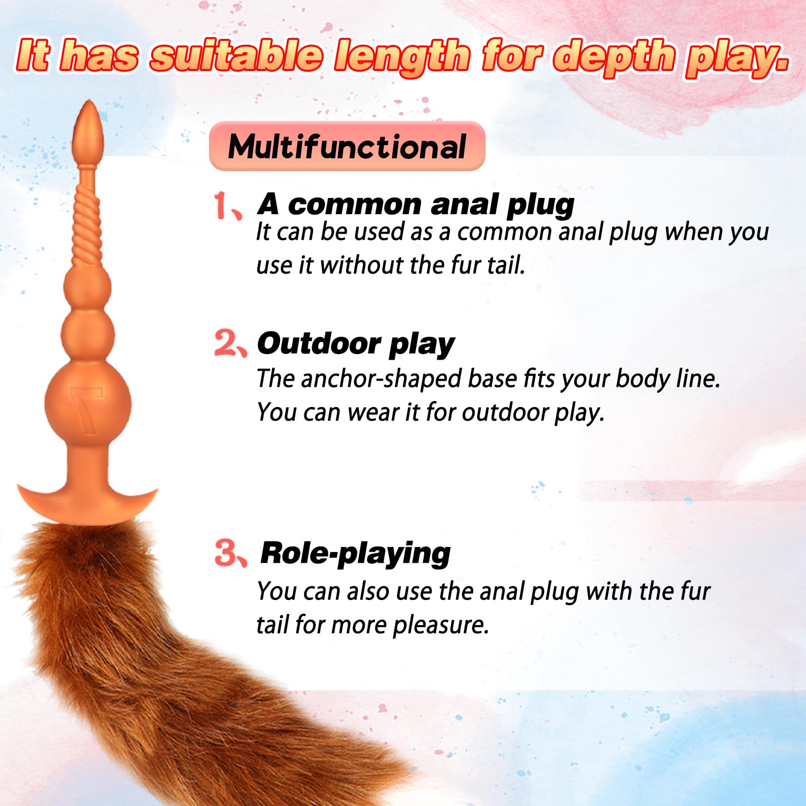 Premium Silicone Anal Beads with Removable Fox Tail - Prostate & G-Spot Stimulator for Men & Women - Black Adult Sex Toy for Couples, Role Play & Sensual Exploration - Perfect for Spicing Up Your Intimate Moments & BDSM Play