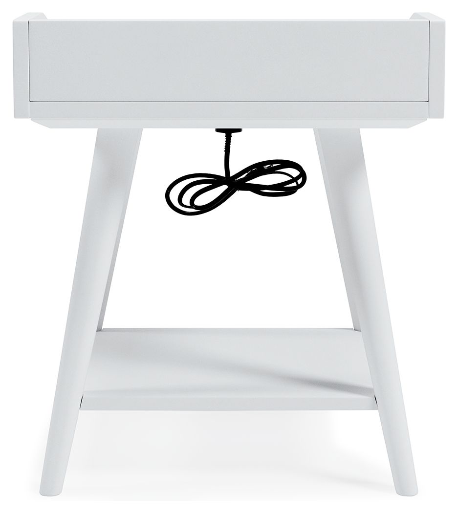 Blariden White Accent Table - Modern Side Table for Living Room, Bedroom & Office - Stylish End Table with Sleek Design for Home Decor