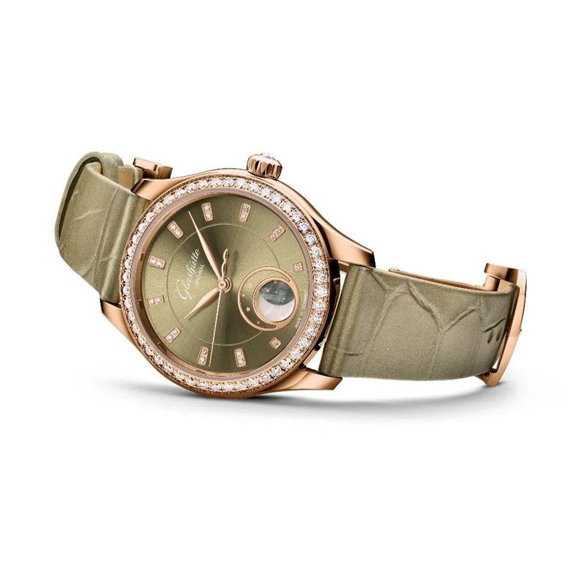 Glashutte Original Serenade Luna Moon Phase 18K Rose Gold Diamond Ladies Watch - Luxury Women's Timepiece for Formal Events & Special Occasions