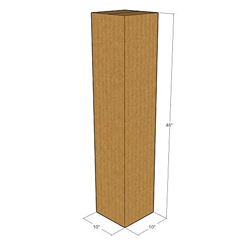 10x10x48 Inches Heavy Duty Corrugated Moving Boxes - 32 ECT Strength (20 Pack) | Shipping Boxes for Business, Office & Home Use | Perfect for Moving, Storage & Ecommerce Packaging