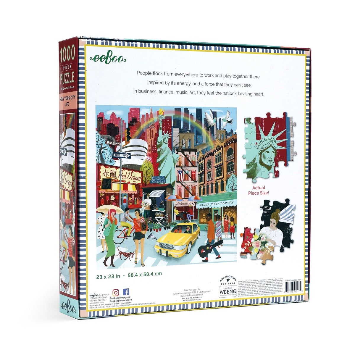 eeBoo 1000 Piece New York City Life Jigsaw Puzzle - Perfect for Family Game Night & Home Decor