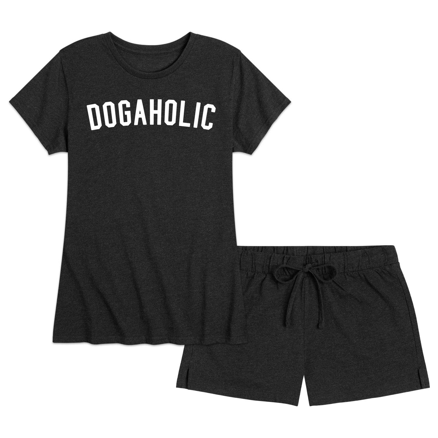 Dogaholic Women's Pajama Shorts Set - Soft Sleepwear for Women, Comfortable Lounge Shorts & Top, Cute Matching Pajama Set for Summer Nights, Bedtime & Relaxing at Home