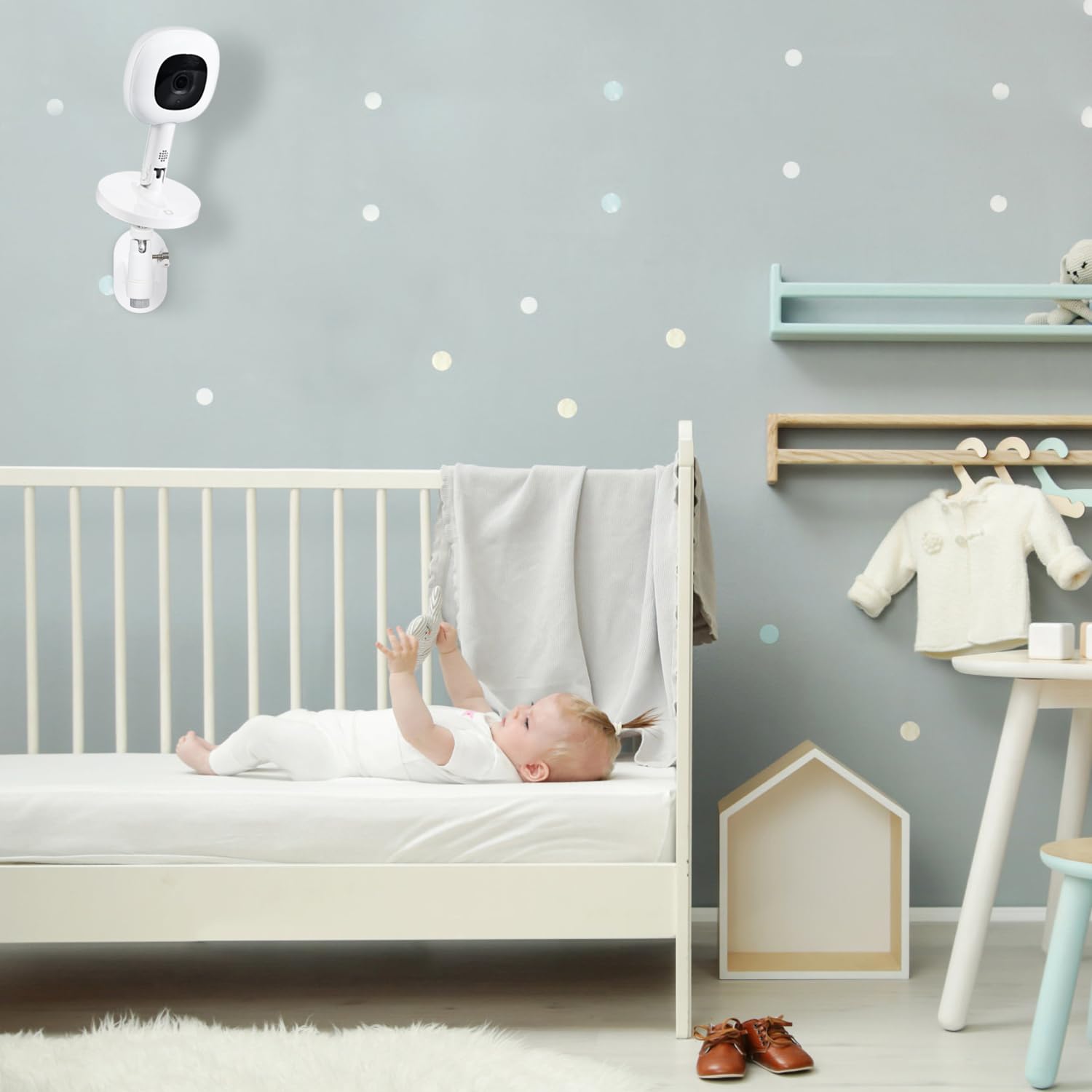 Adjustable Baby Monitor Wall Mount for Nanit Pro Smart Baby Monitor & Flex Stand - Perfect View Angle, Easy Installation for Nursery & Baby Room Safety Monitoring