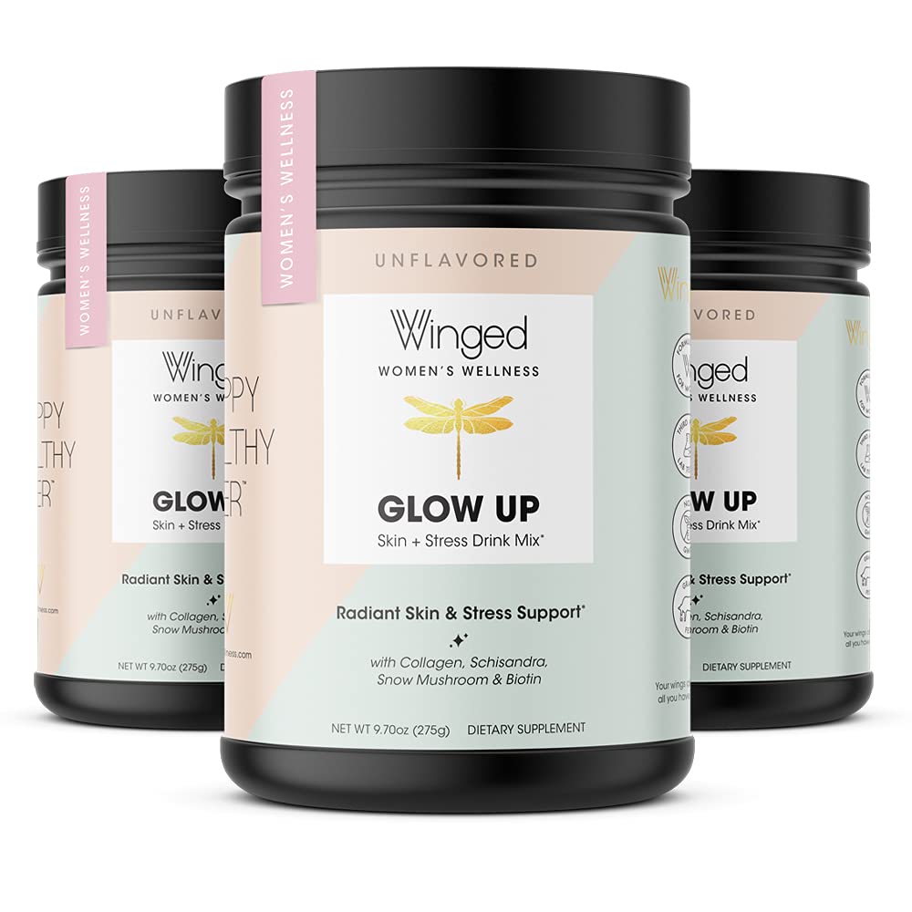Premium Grass-Fed Collagen Peptides Powder for Women - 3 Pack (75 Servings) | Supports Hair Growth, Skin Hydration & Nail Strength | With Vitamin C, Biotin, Schisandra & Snow Mushroom | Stress Relief & Beauty Supplement | Perfect for Smoothies, Coffee & Daily Wellness Routine