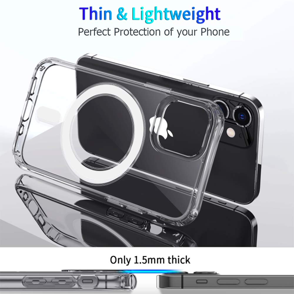 Magnetic Clear Case for iPhone Xs Max - MagSafe Compatible, Wireless Charging & Car Mount Support | Slim Protective Cover for Everyday Use & Travel
