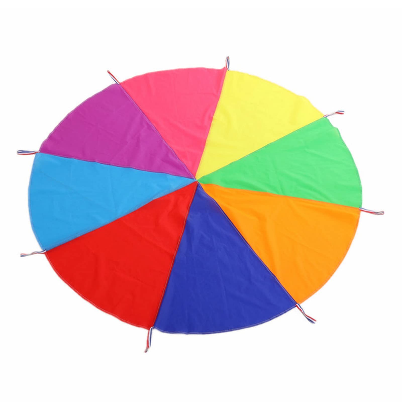 ALJHXM Kids Play Parachute with Handles - 9m/29.5ft Colorful Nylon Parachute for Indoor & Outdoor Games, Gym Class, Birthday Parties, Team Building Activities - Perfect Children's Sports Toy for Preschool, School & Family Fun