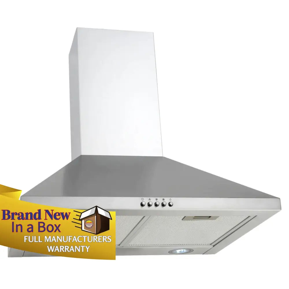 Euro EM60CSX 60cm Stainless Steel Range Hood Canopy - Professional Kitchen Ventilation for Home & Restaurant Use
