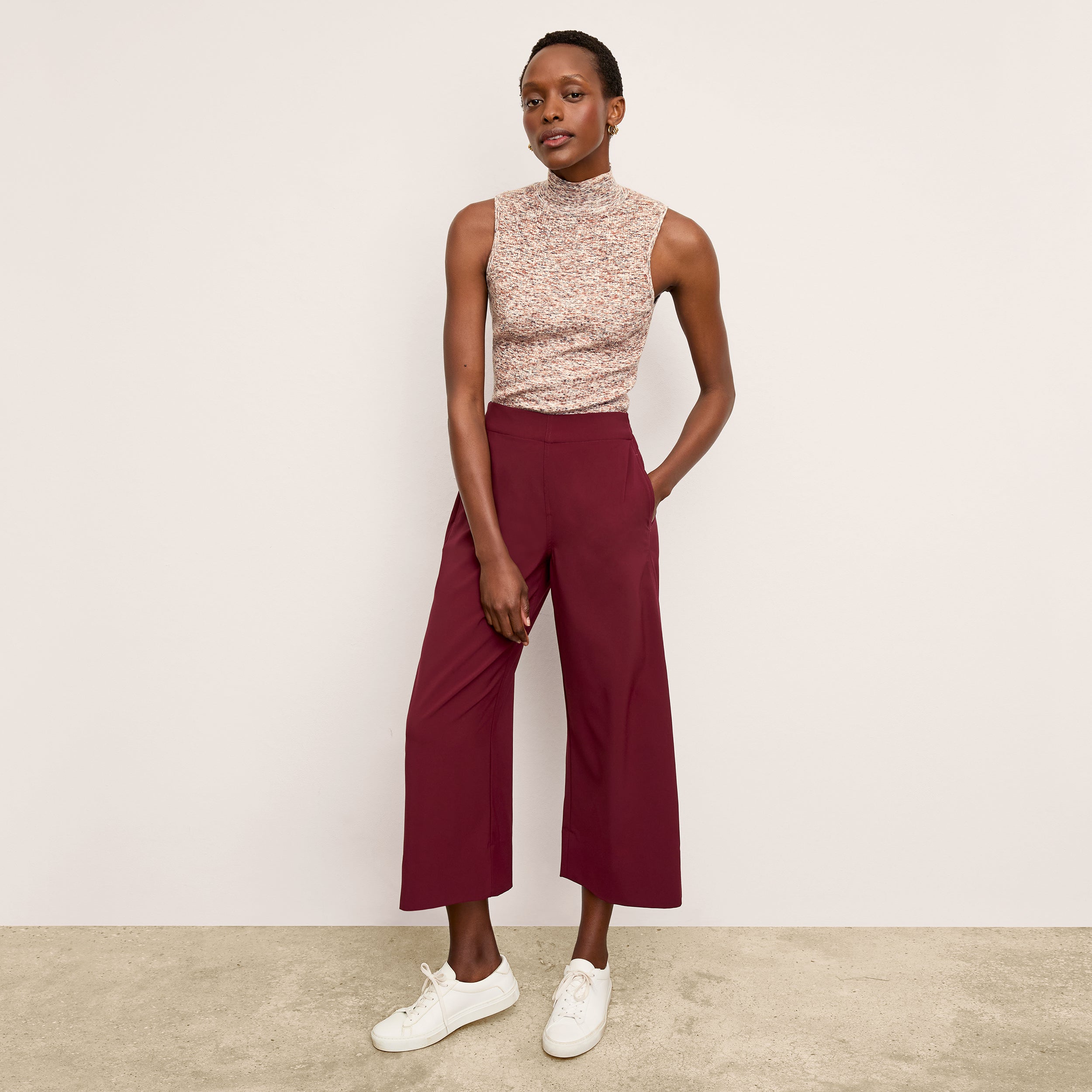 Elena Travel Culotte Pants - OrigamiTech Stretch Fabric for Comfort & Style | Berry Jam Color | Perfect for Travel, Work & Casual Wear