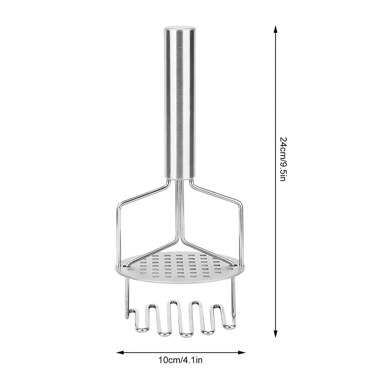 Premium Stainless Steel Potato Masher - Heavy Duty Dual Press Design for Smooth Mashed Potatoes & Vegetables | Ergonomic Handle, Dishwasher Safe & Easy Clean | Perfect for Kitchens, Restaurants & Meal Prep
