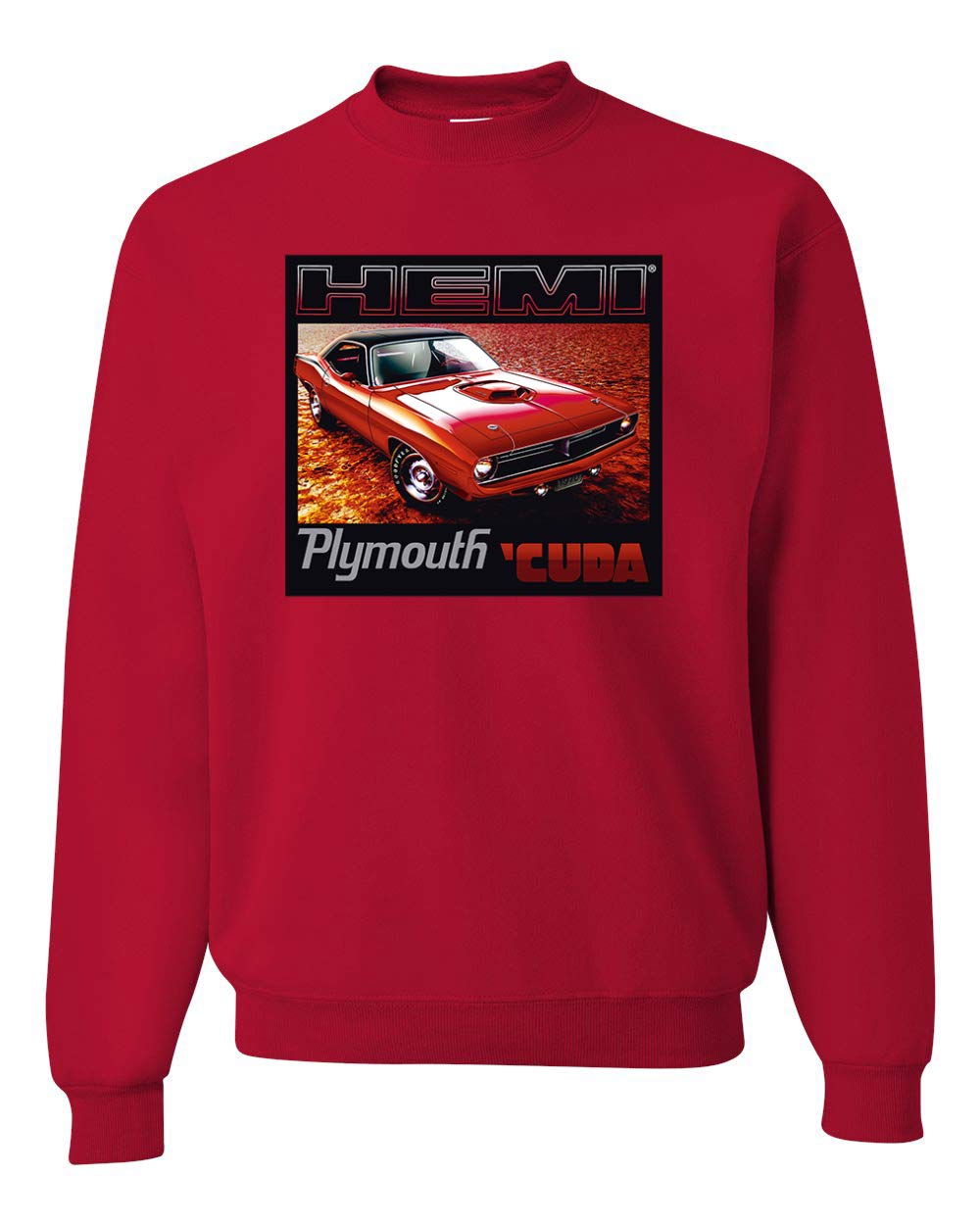 1971 Hemi Plymouth Cuda American Muscle Car Graphic Sweatshirt for Men - Vintage Auto Enthusiast Apparel - Perfect for Car Shows, Casual Wear & Gifts