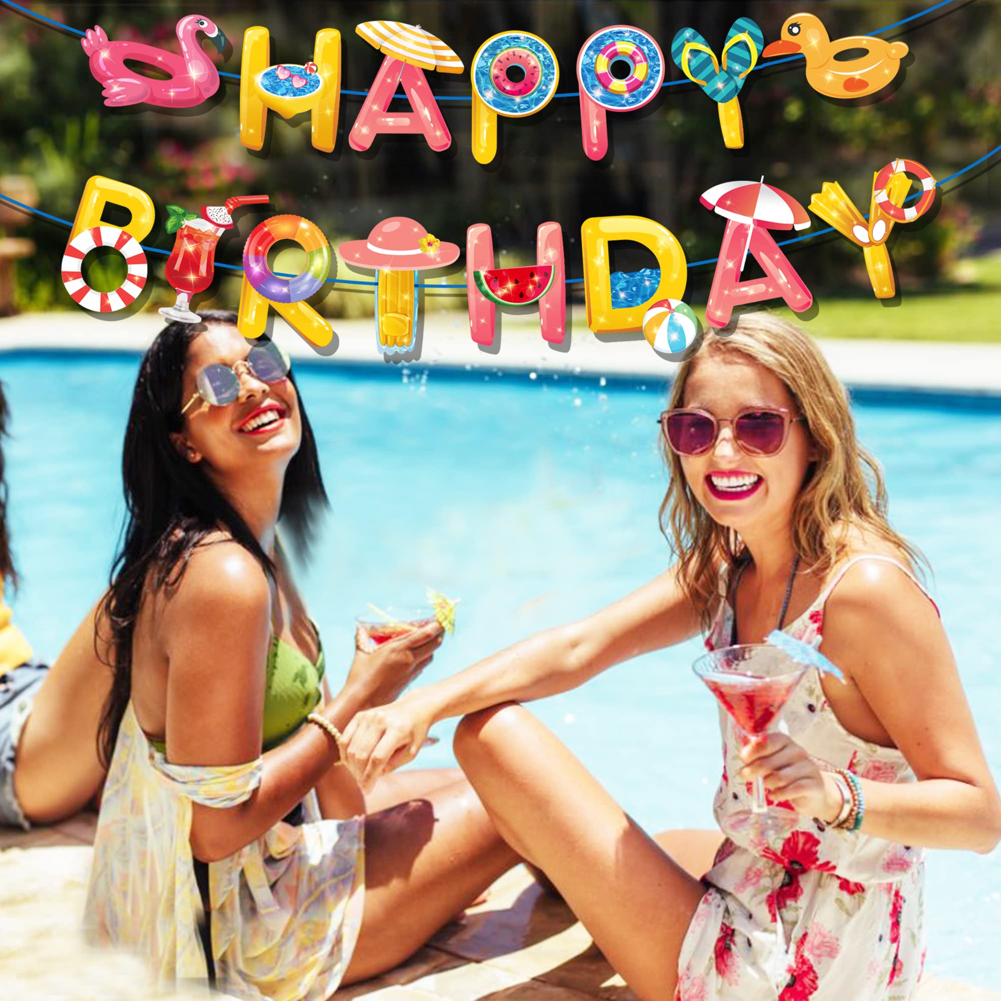 Happy Birthday Pool Banner - Summer Swimming Party Decorations for Birthdays, Baby Showers & Pool Parties | Waterproof, Durable & Vibrant Designs for Outdoor & Indoor Celebrations