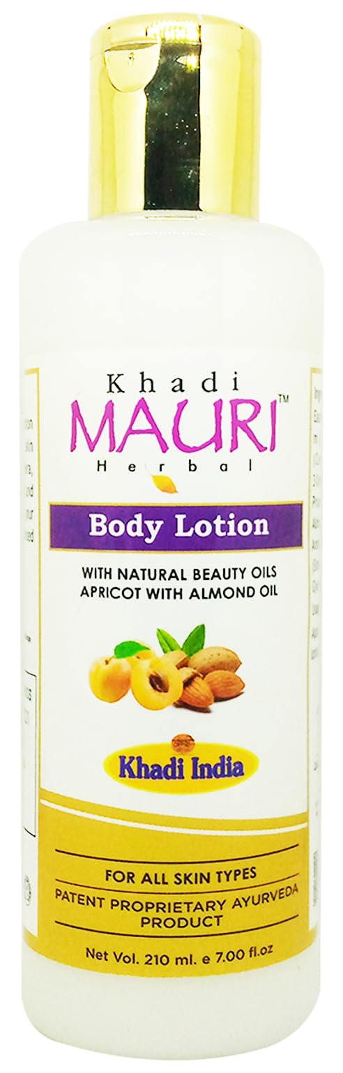Khadi Mauri Natural Body Lotion for Dry Skin - 210ml Hydrating Moisturizer with Herbal Extracts | Pack of 1 | Perfect for Daily Skincare Routine & Spa Days at Home