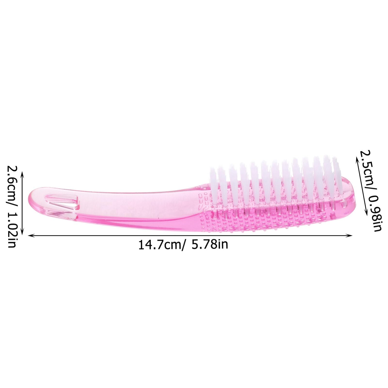 EXCLUZO 5-Piece Nail Brush Set - Professional Manicure & Pedicure Scrub Brushes for Hands and Feet - Durable Nail Cleaning Tool with Ergonomic Handle (Pink) - Perfect for Home Spa, Salon & Travel Nail Care