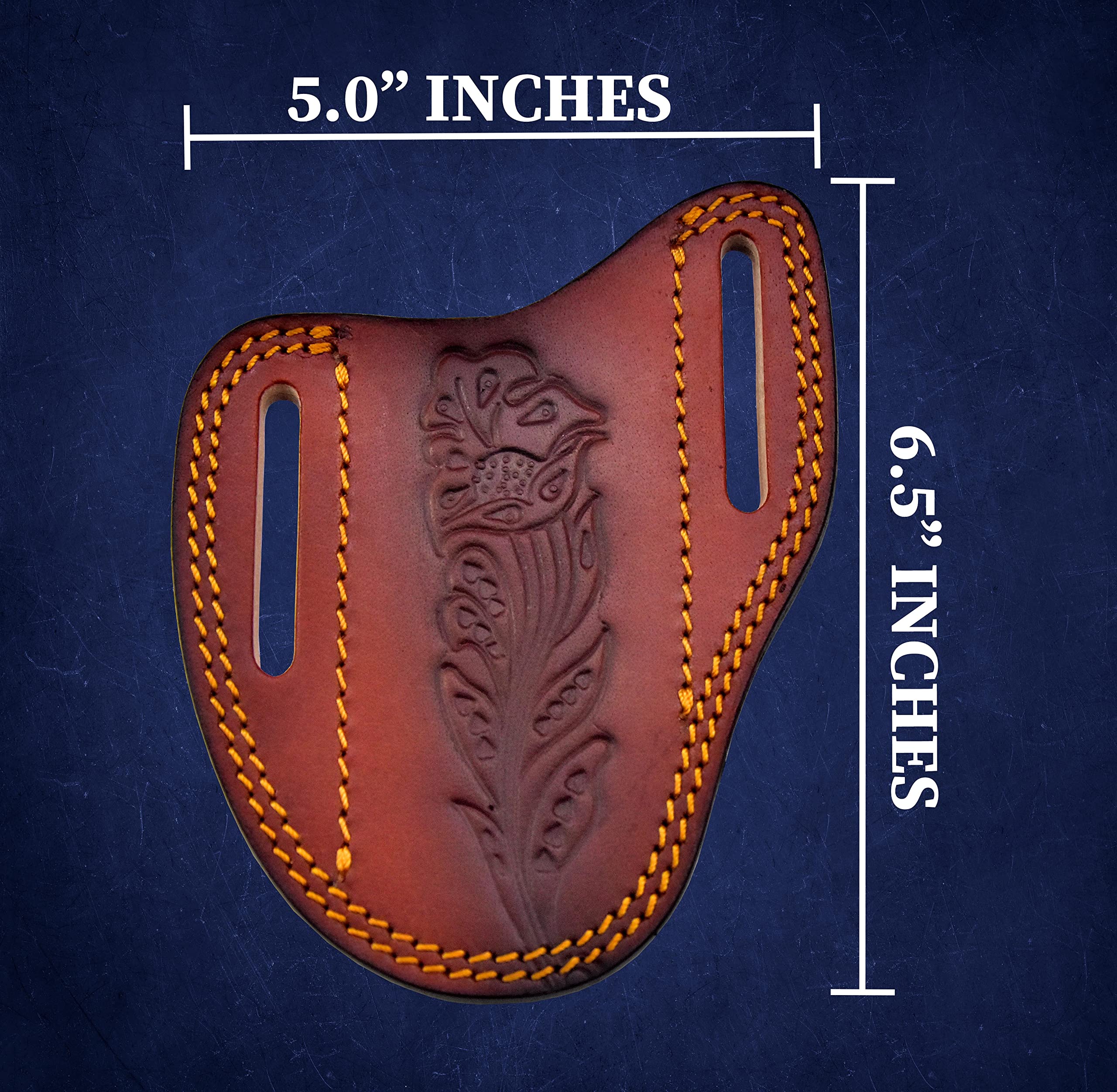 Custom Leather Sheath for Trapper & Hunting Knives - 100% Real Leather, Tan, Dual-Side Carry Design | Perfect for Outdoor Adventures, Camping & Bushcraft
