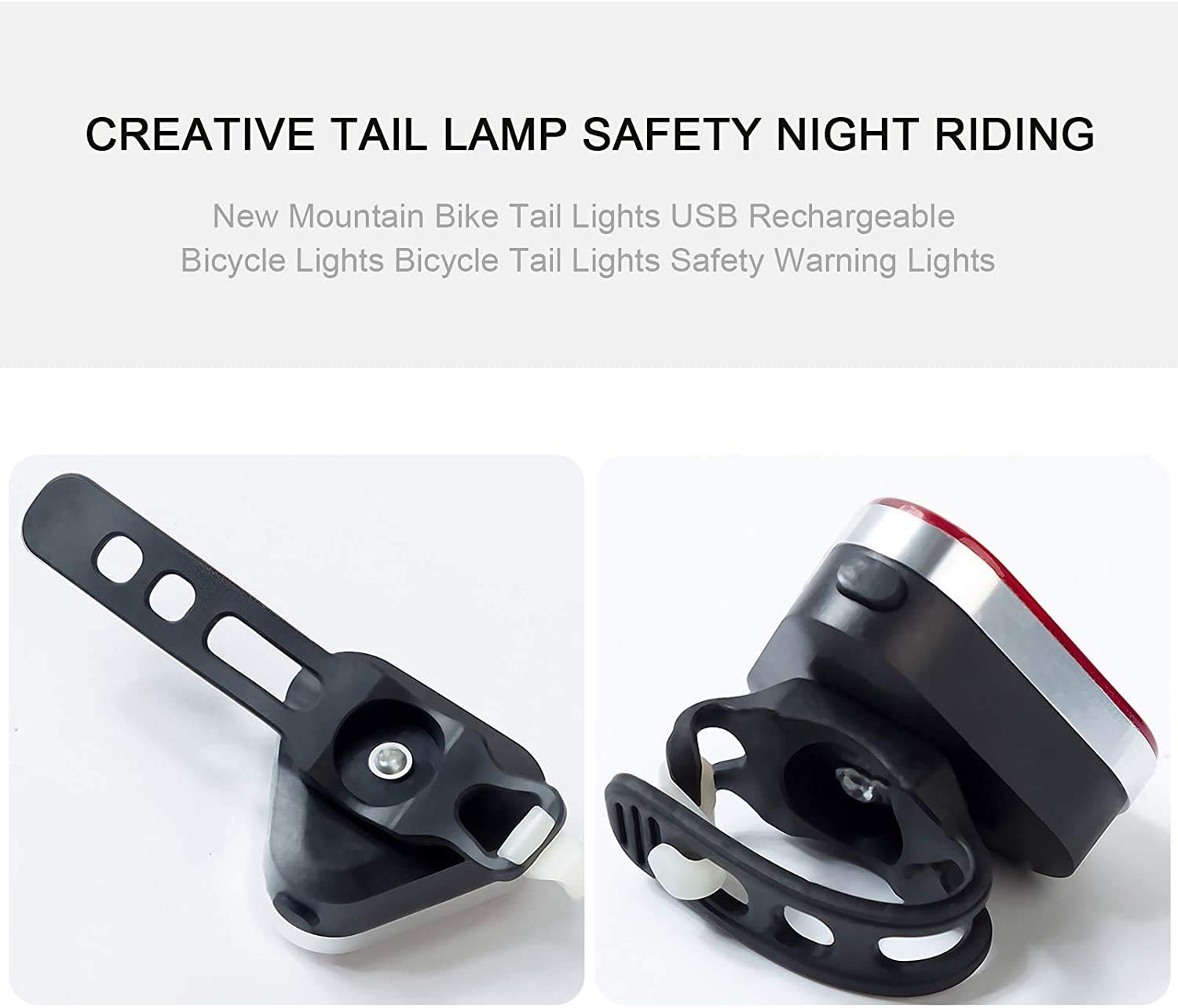 USB Rechargeable Waterproof Bike Tail Light - Ultra Bright Bicycle Safety Brake Rear Light for Road & Mountain Bikes | Easy Installation for Night Cycling & Commuting