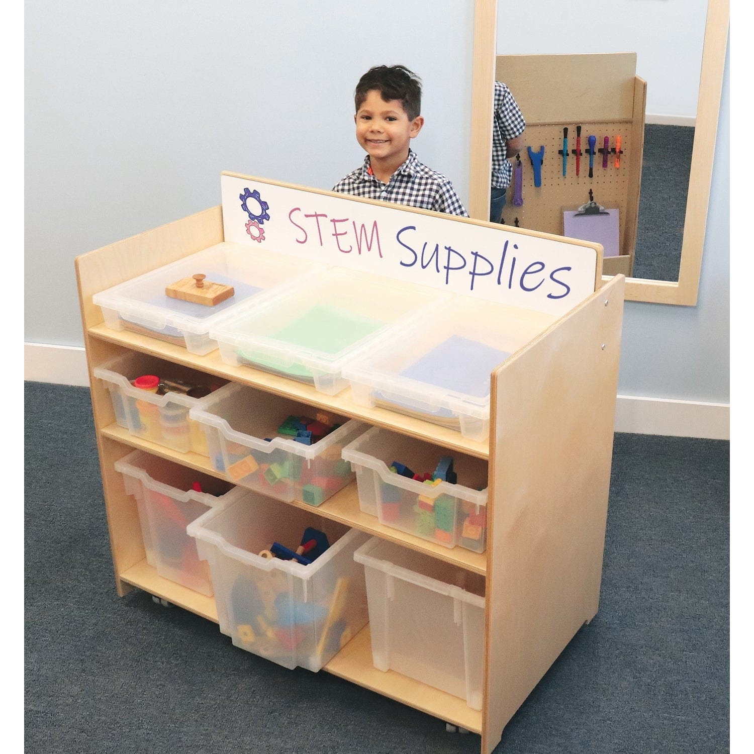 Preschool STEM Learning Cart - Educational Toy for Kids Ages 3-5 | Science, Technology, Engineering & Math Activities | Perfect for Classroom & Home Learning