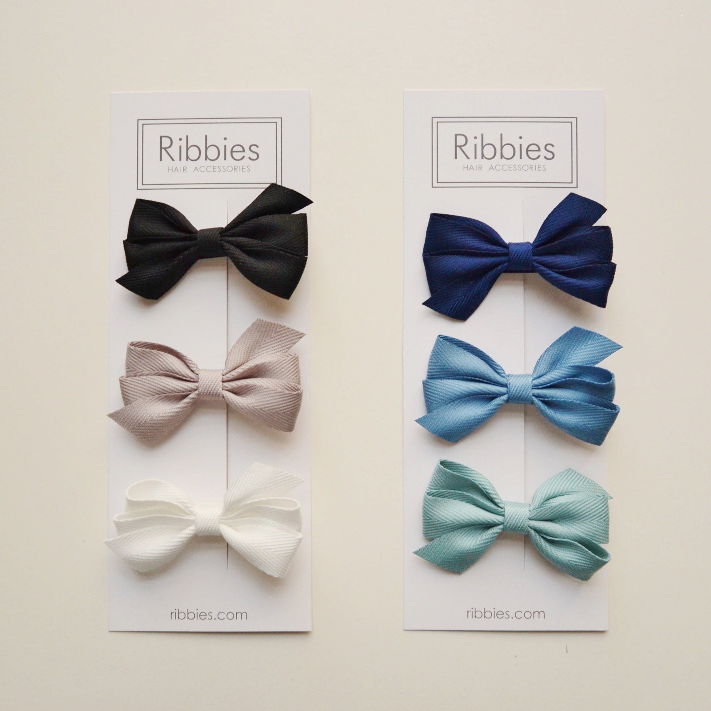Set of 3 Medium Triple Bows - Black, Grey & White Hair Accessories for Women & Girls | Perfect for Parties, Weddings & Everyday Fashion