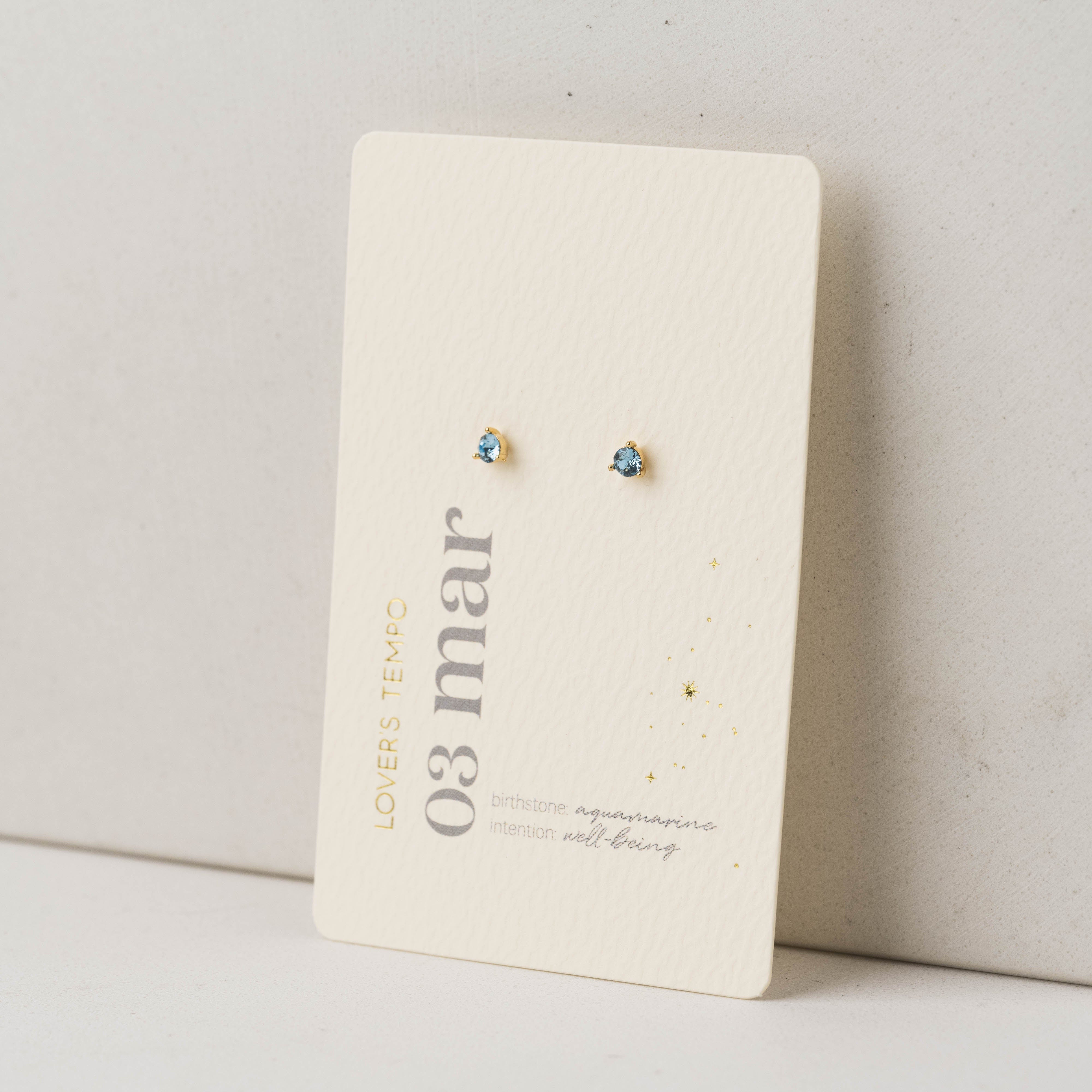 March Birthstone Stud Earrings - Aquamarine Gemstone Jewelry for Women, Elegant & Dainty Earrings for Everyday Wear, Perfect Gift for Birthday, Anniversary & Special Occasions