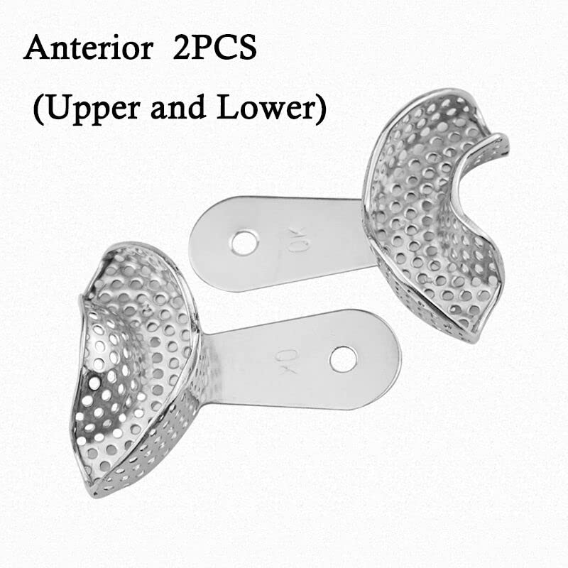 5 Sizes Autoclavable Stainless Steel Dental Impression Trays Set - Durable, Reusable for Dentists & Orthodontists (Perfect for Alginate, Silicone & PVS Impressions)