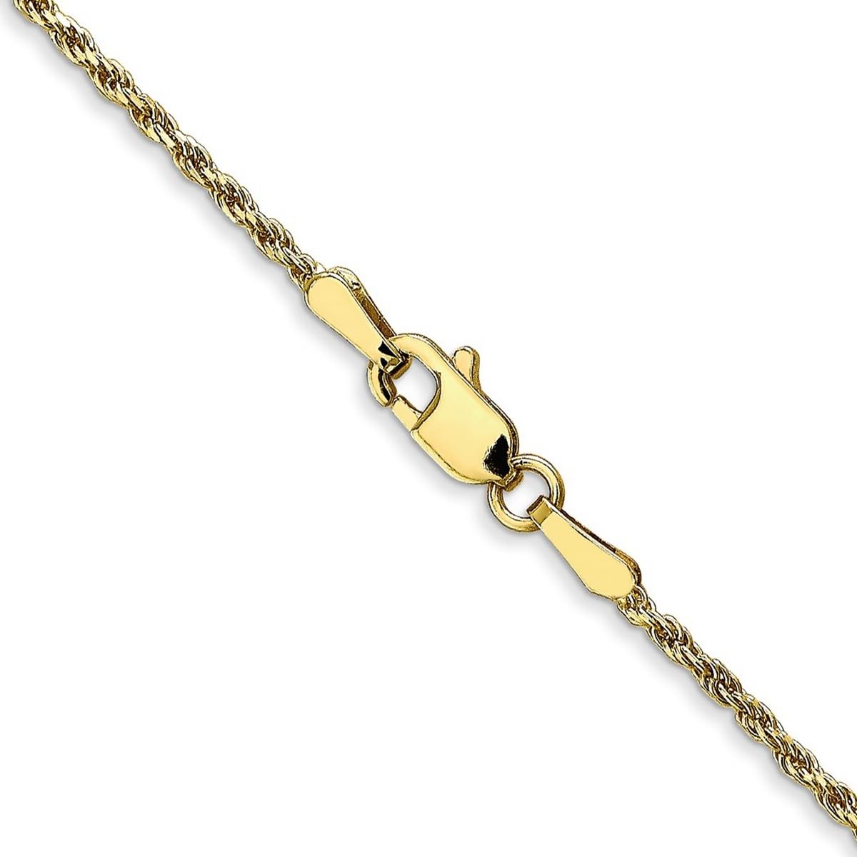 10k Yellow Gold Solid 1.5mm Sparkle Cut Rope Chain Anklet - 9 Inch Lobster Claw Bracelet for Women & Men | Elegant Ankle Jewelry for Parties, Weddings & Everyday Wear